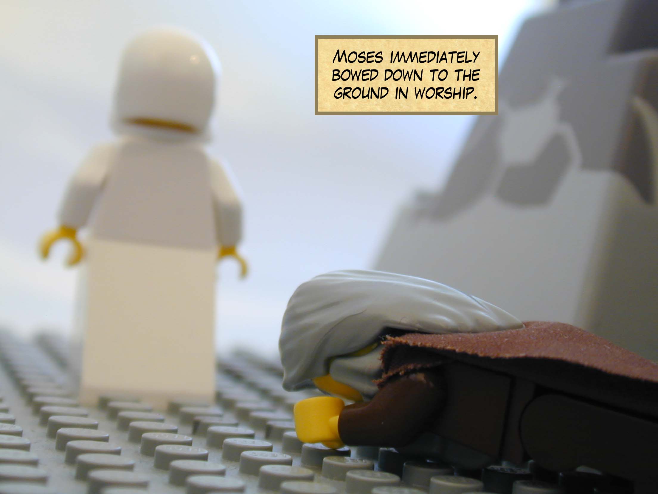 Moses immediately bowed down to the ground in worship.