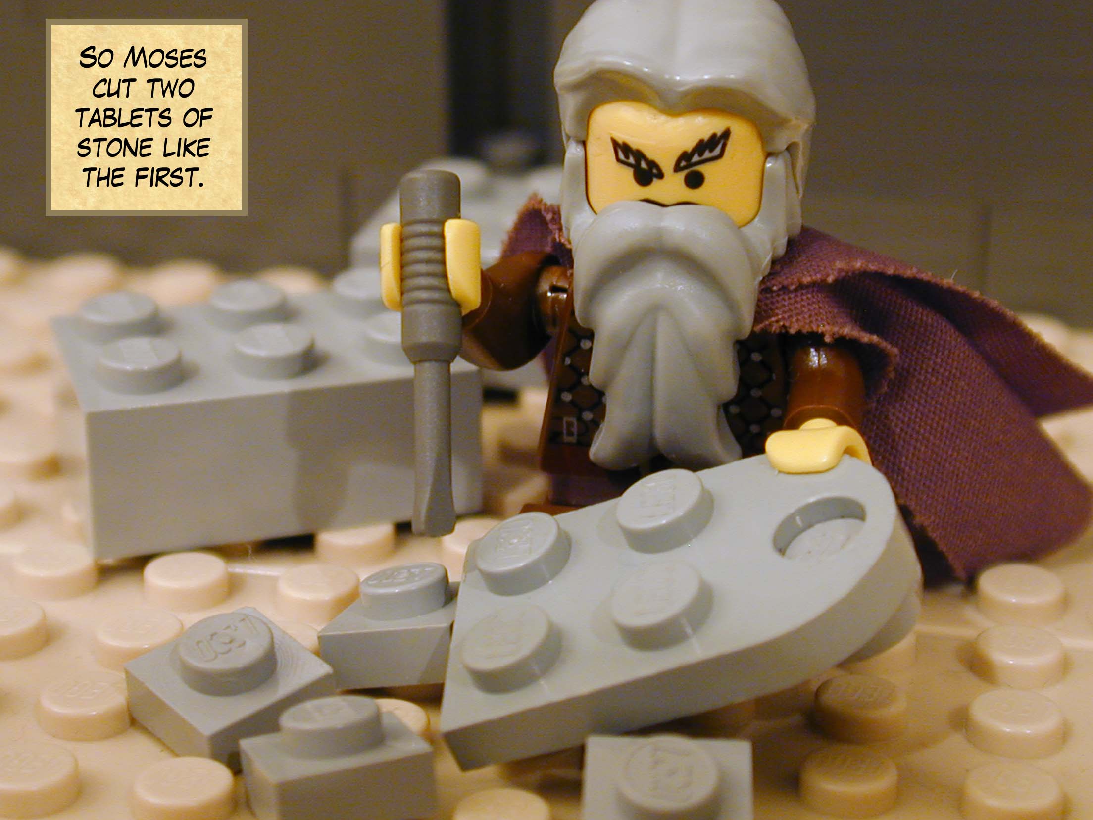 So Moses cut two tablets of stone like the first.