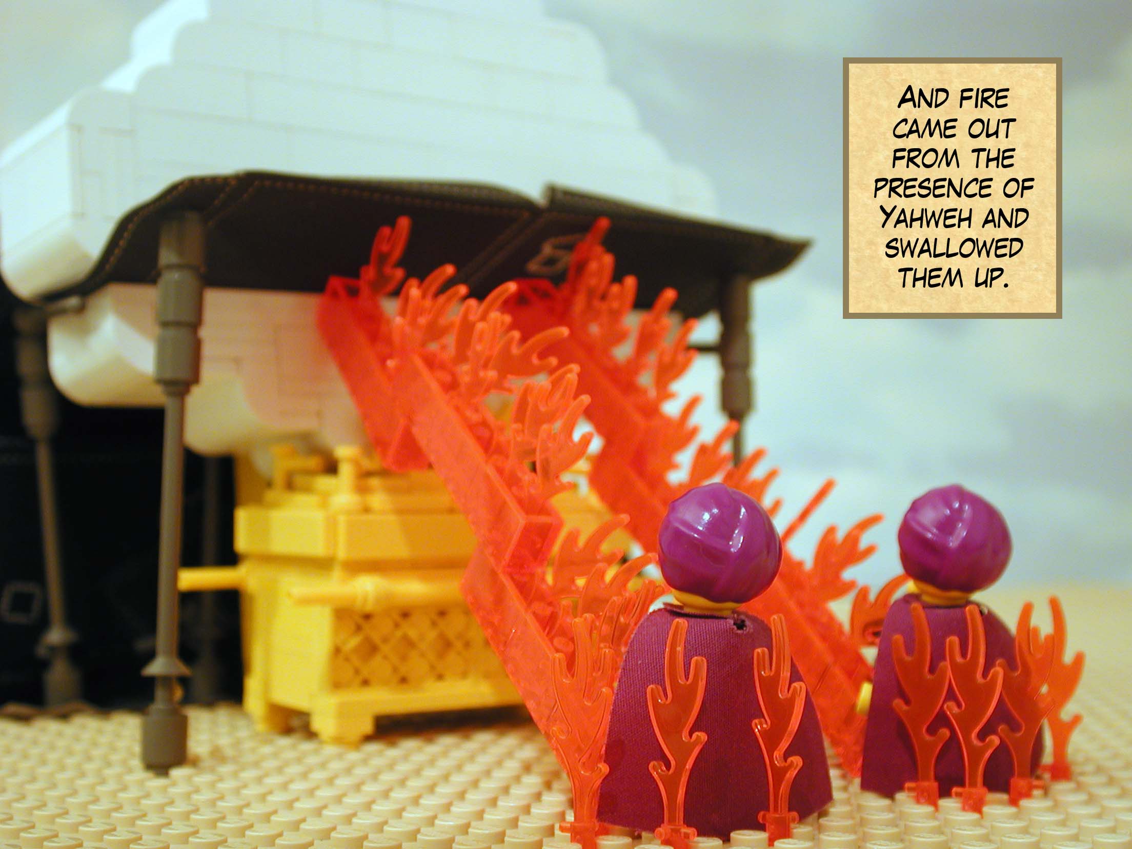 And fire came came out from the presence of Yahweh and swallowed them up.