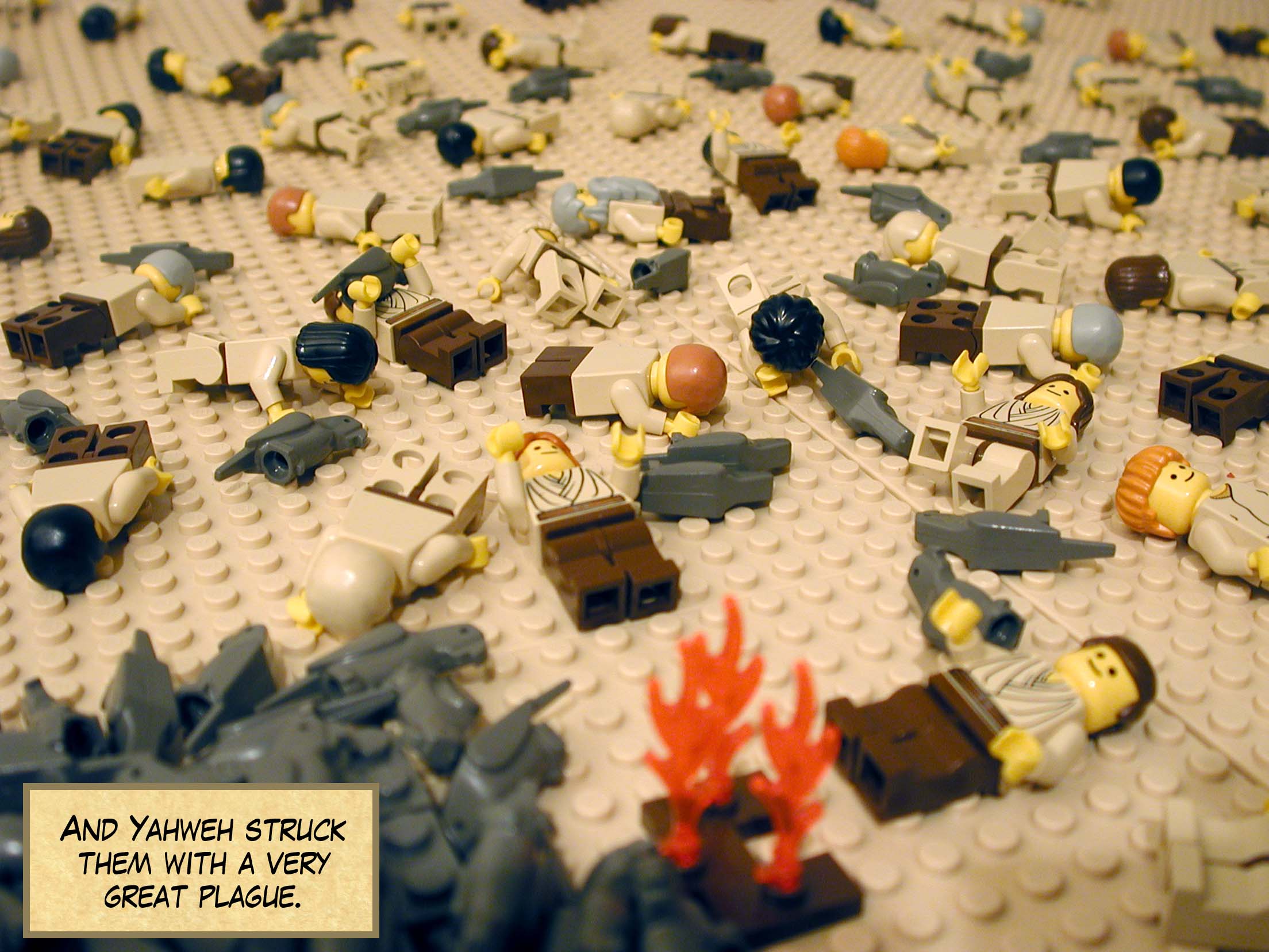 And Yahweh struck them with a very great plague.