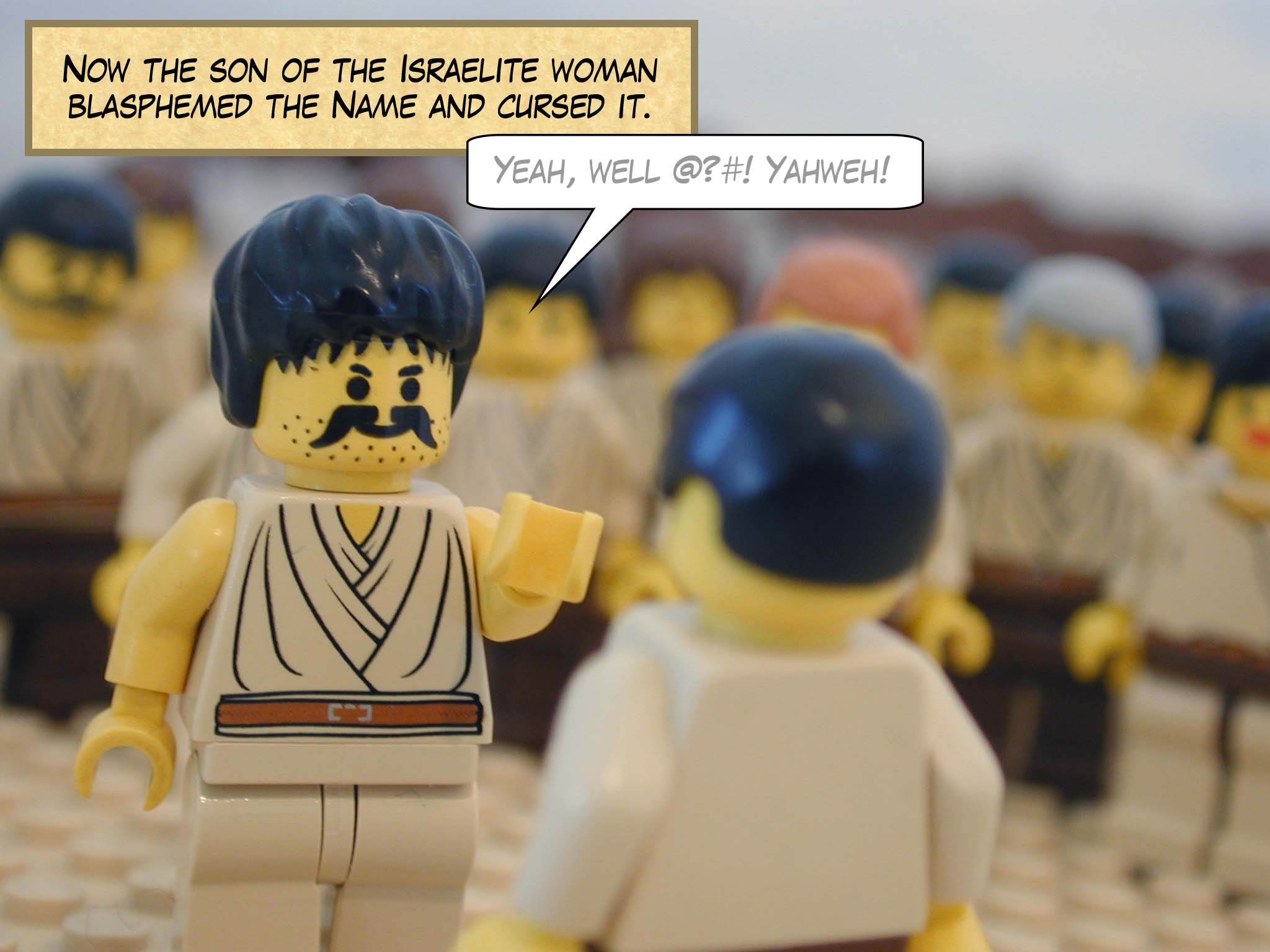 Now the son of the Israelite woman blasphemed the Name and cursed it.