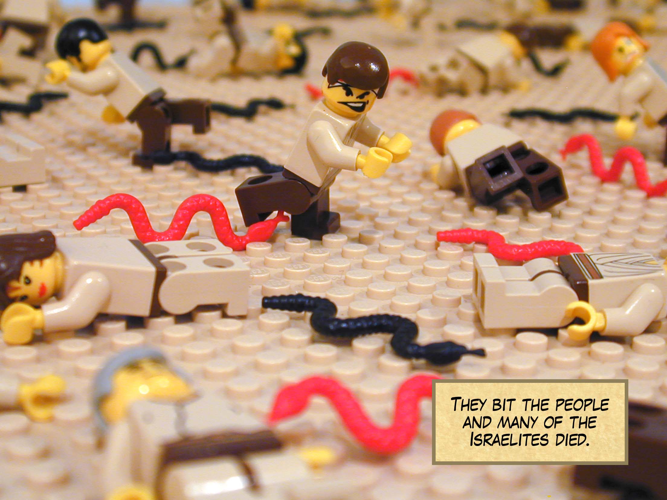 They bit the people and many of the Israelites died.