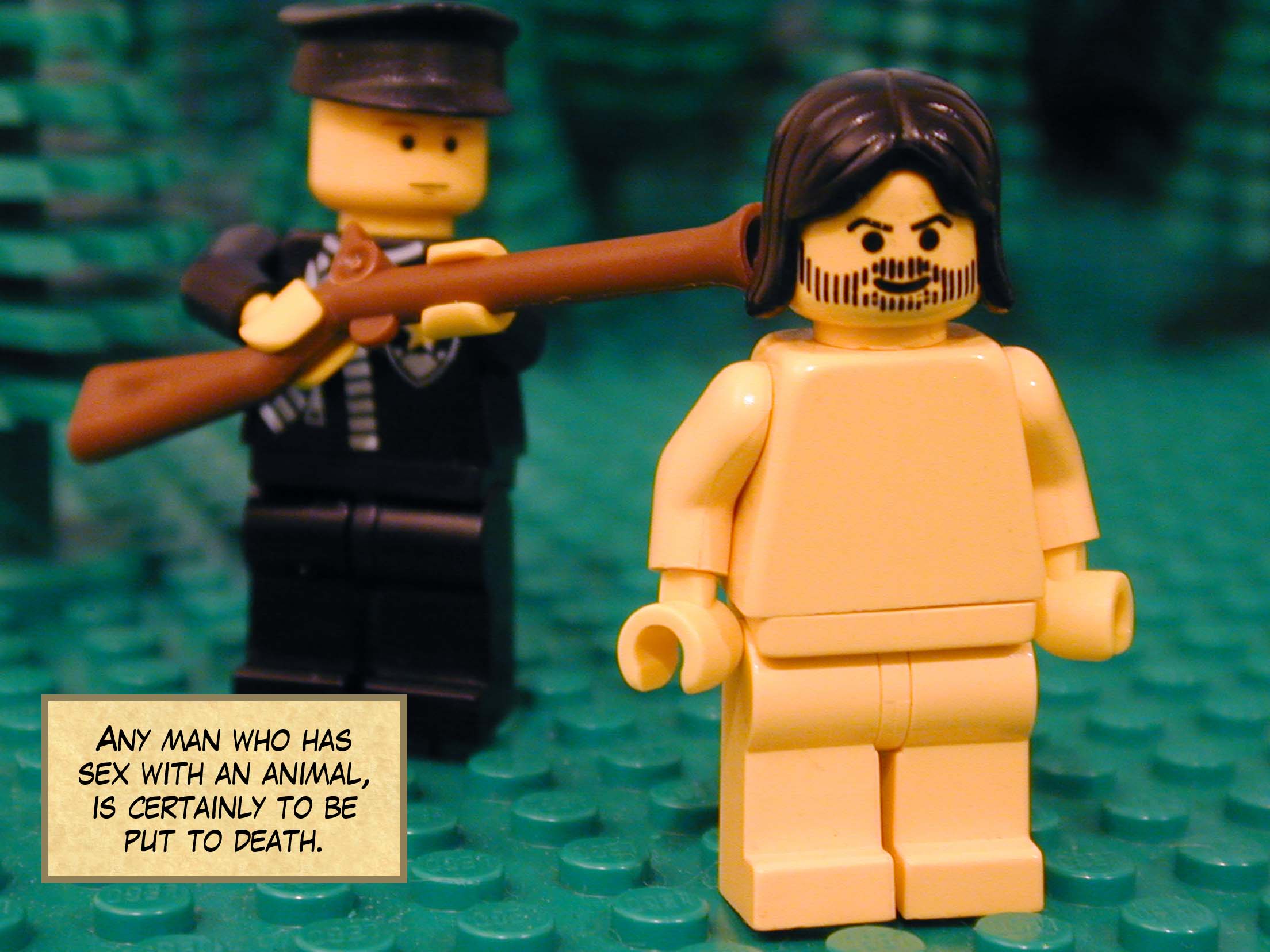 'Any man who has sex with an animal, is certainly to be put to death.'