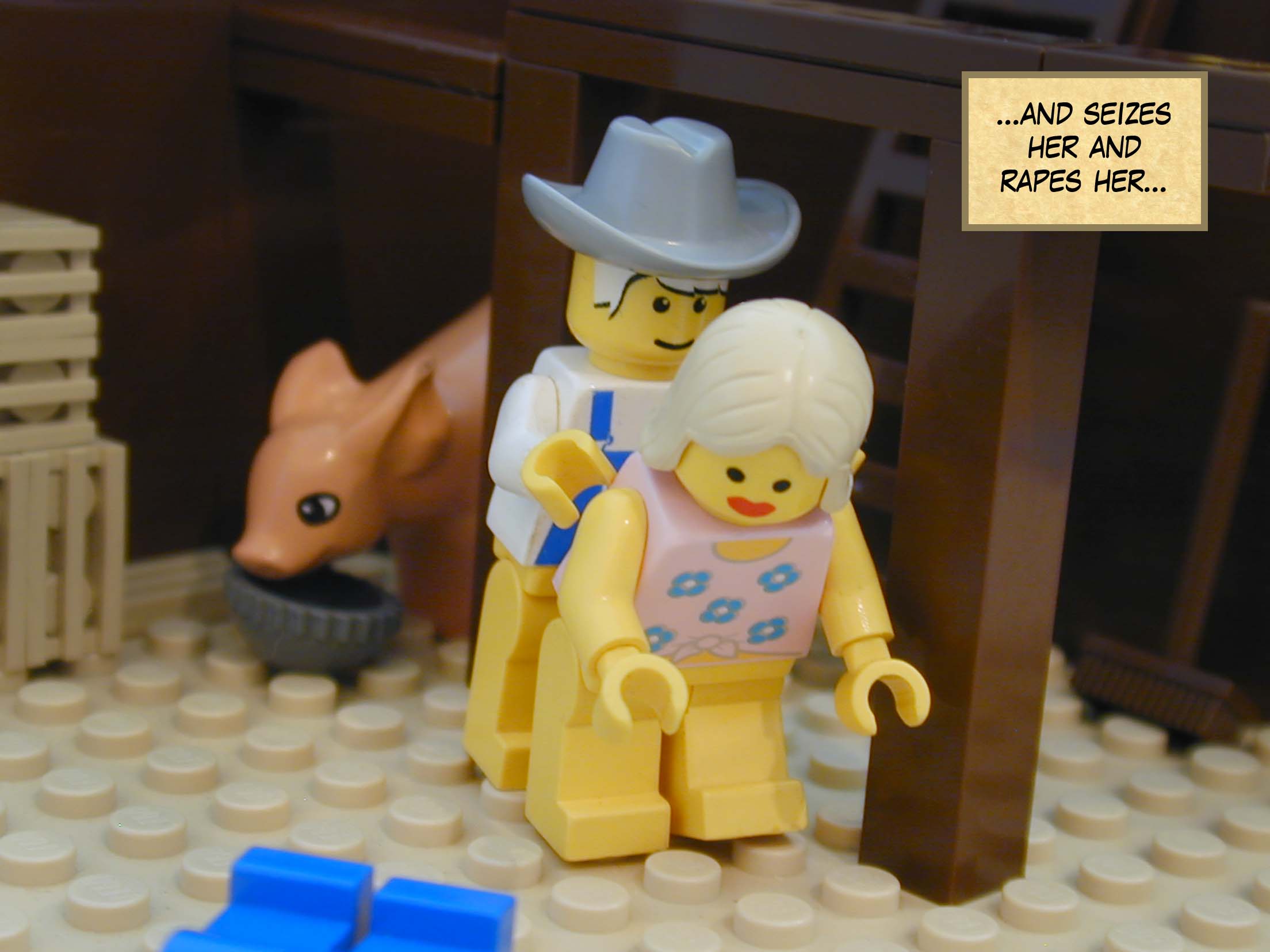 '...and seizes her and rapes her...'