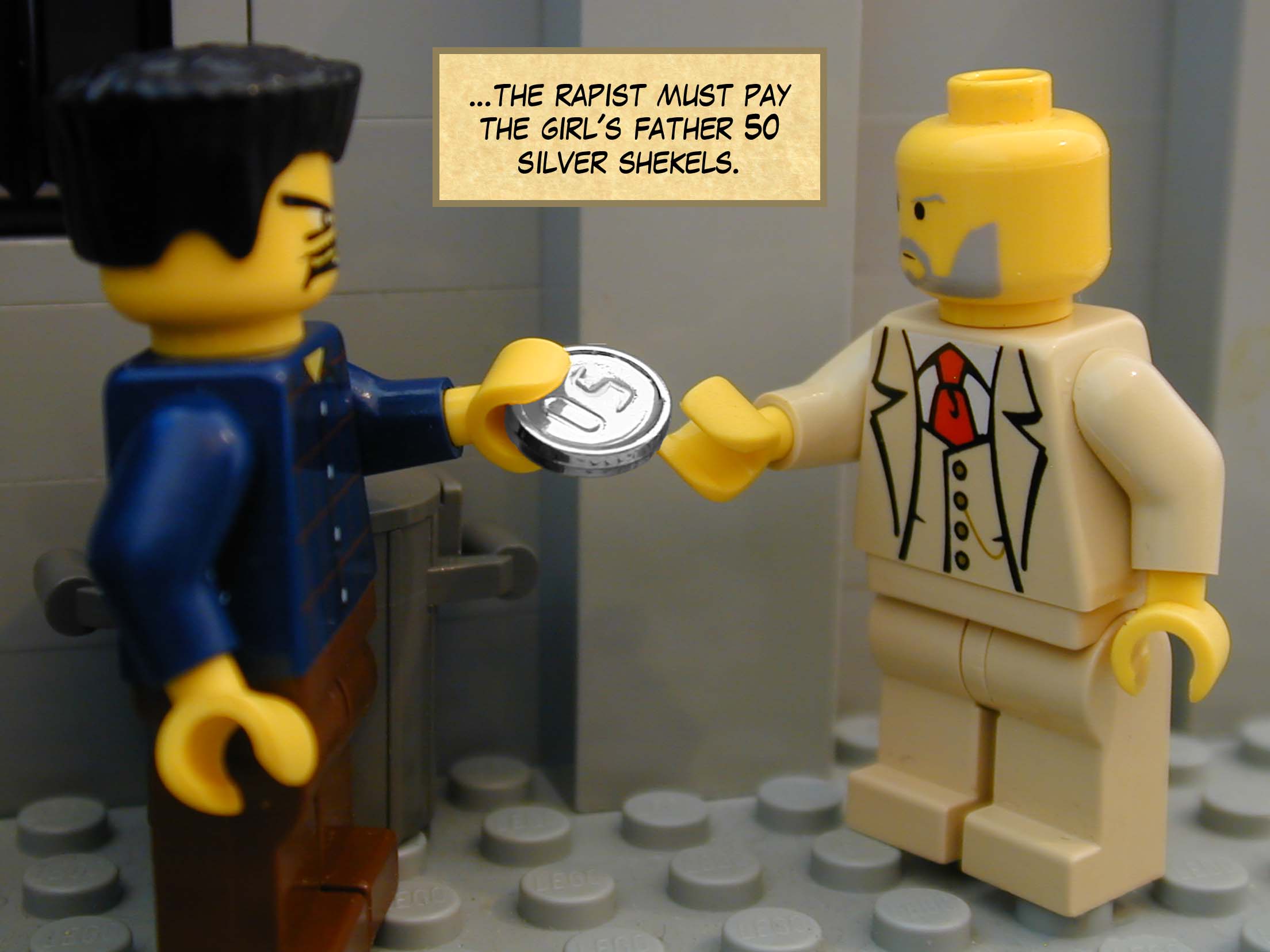 '...the rapist must pay the girl's father fifty silver shekels.'