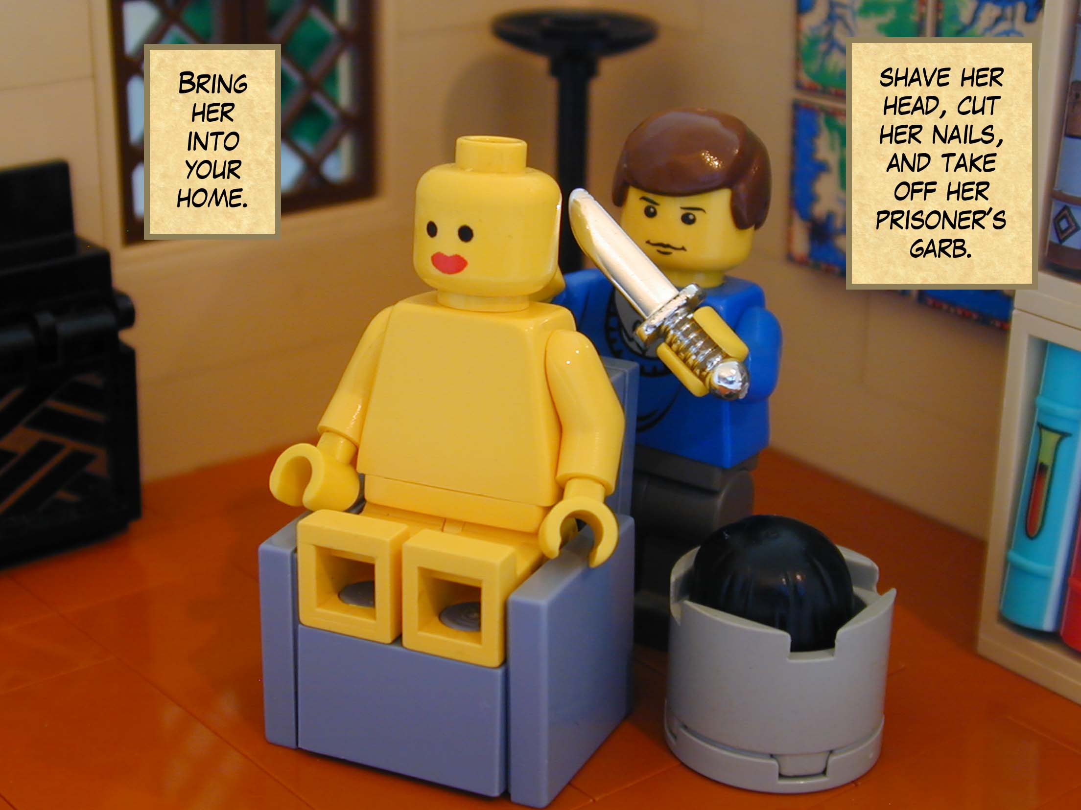 'Bring her into your home, shave her head, cut her nails, and take off her prisoner's garb.'