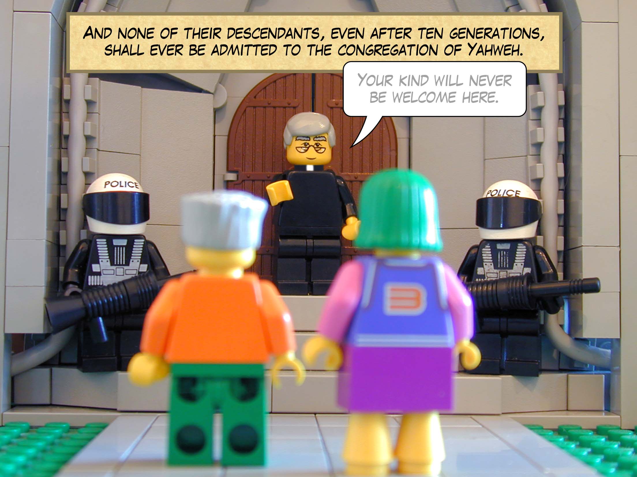 'And none of their descendants, even after ten generations, shall ever be admitted to the congregation of Yahweh.'