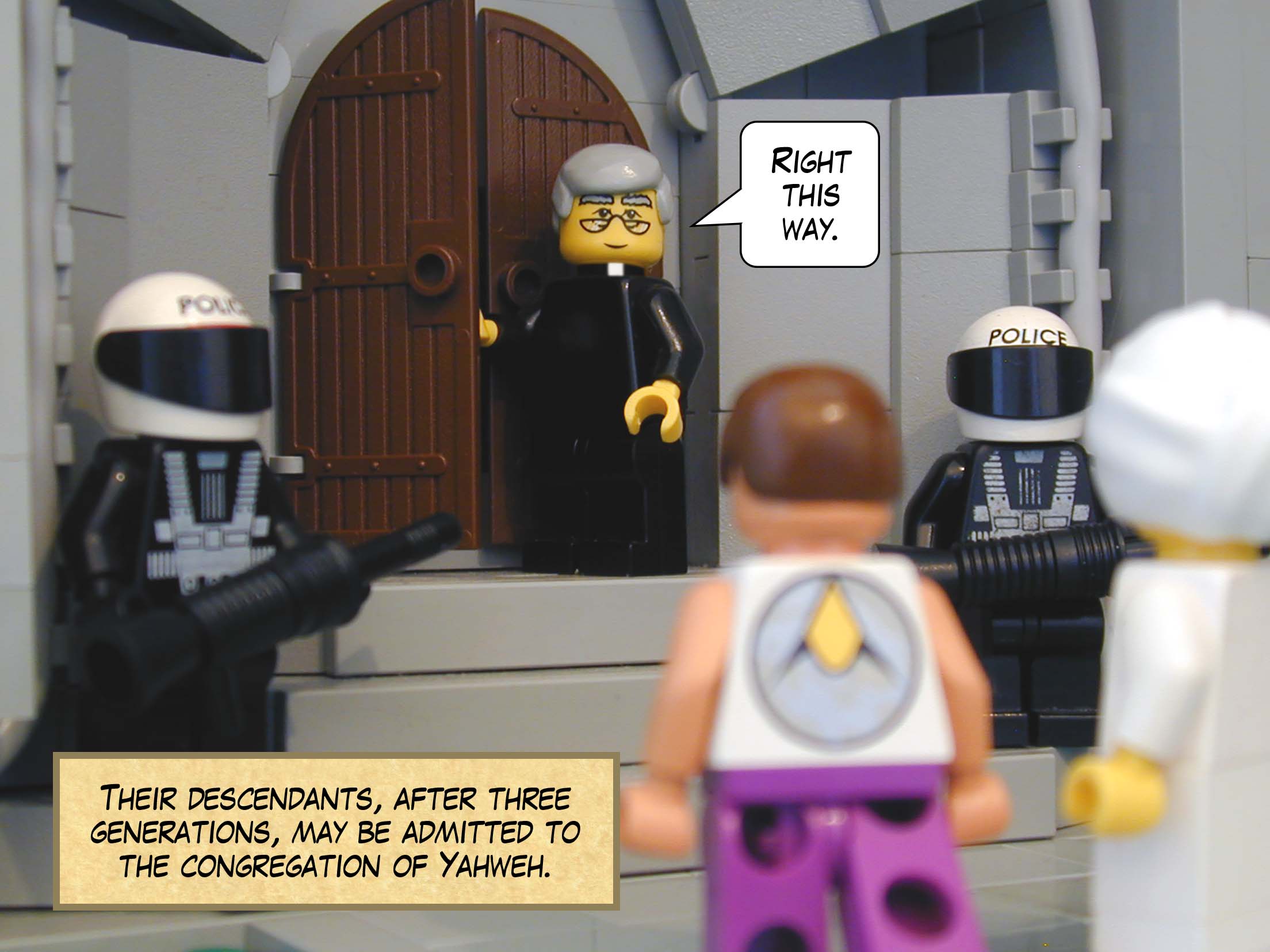 'Their descendants, after three generations, may be admitted to the congregation of Yahweh.'