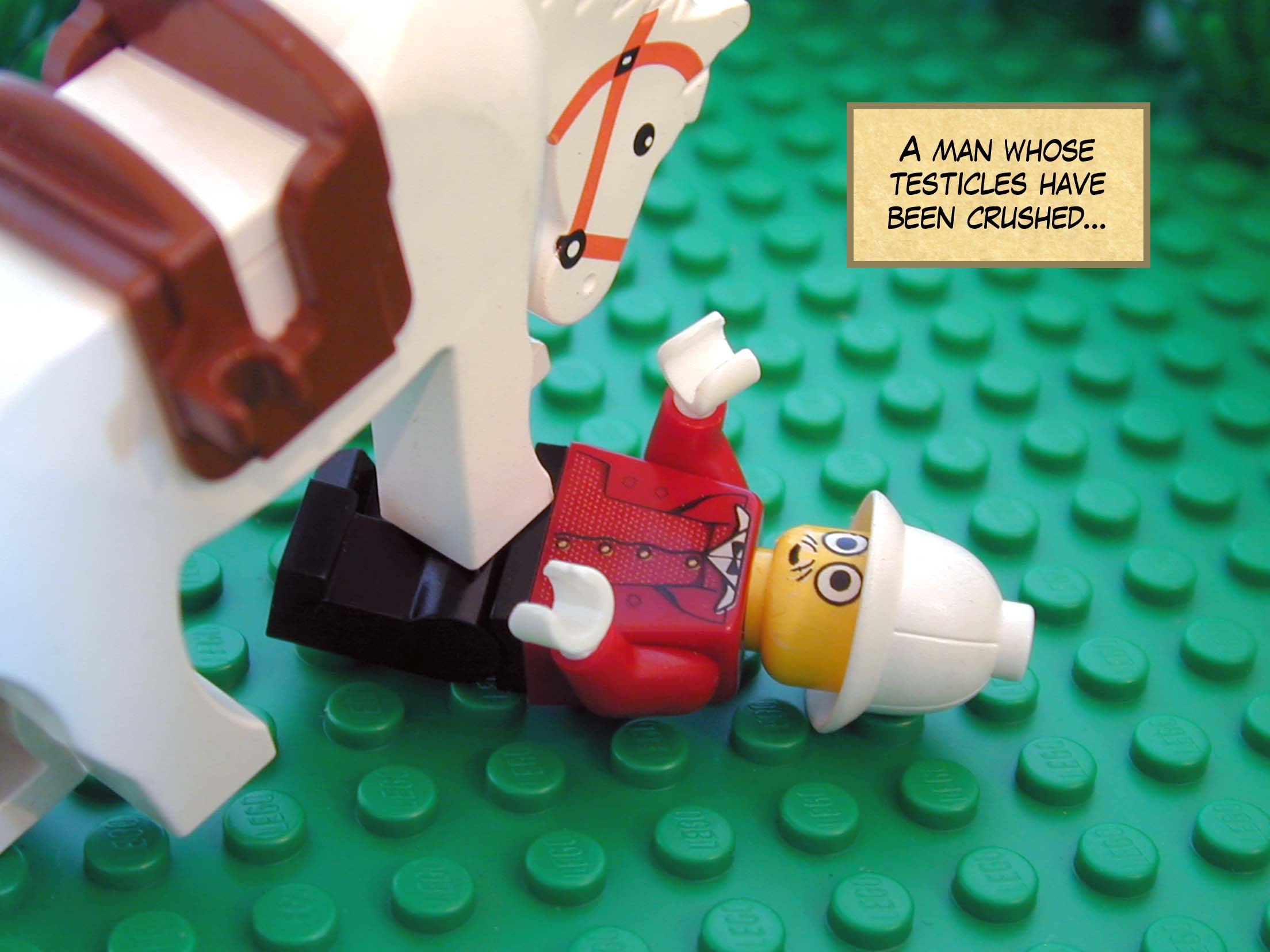 'A man whose testicles have been crushed...'