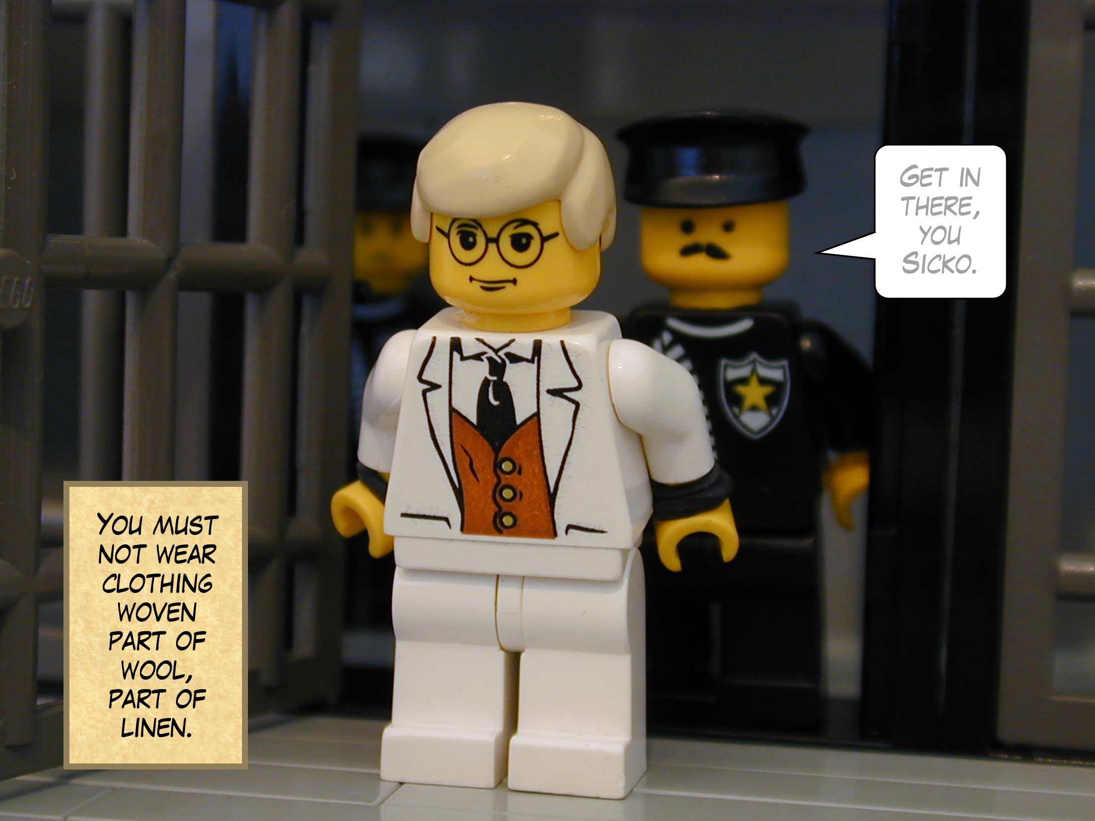 'You must not wear clothing woven part of wool, part of linen.'