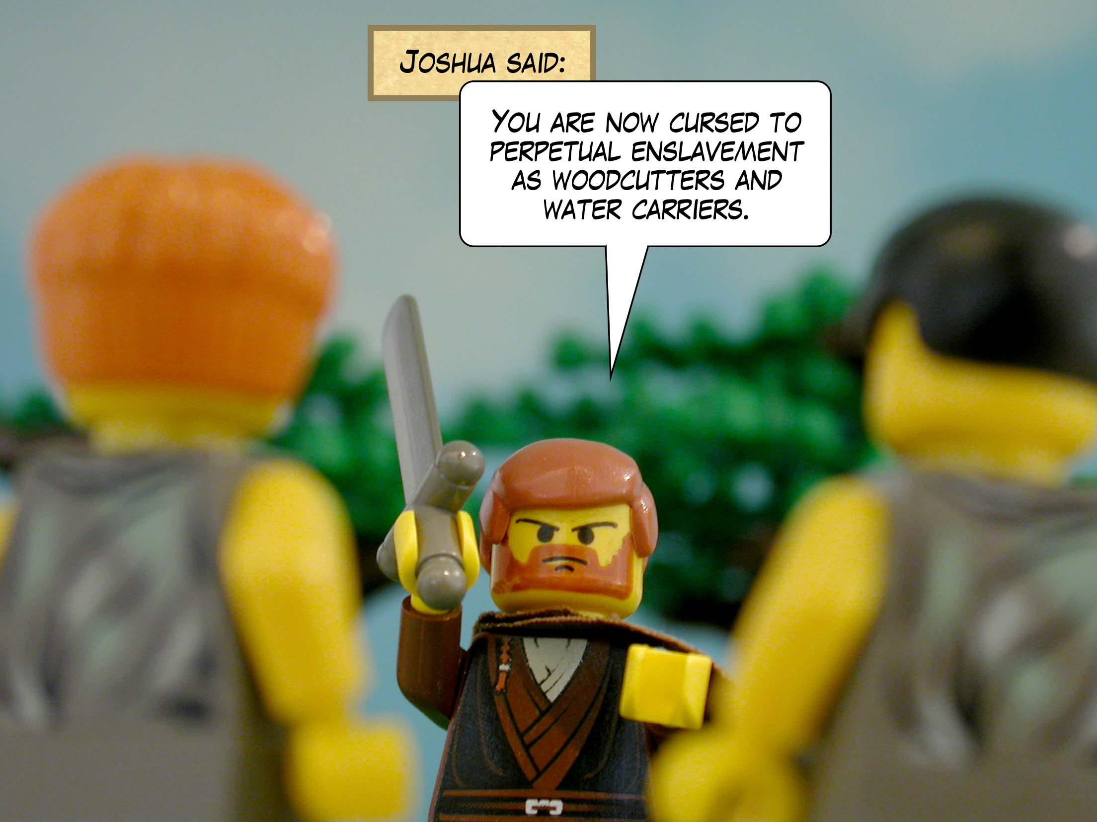 That day Joshua made them woodcutters and water carriers for the community.