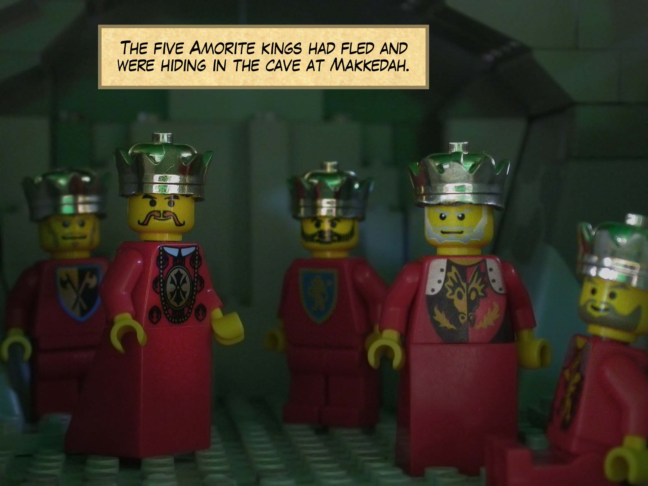 The five Amorite kings had fled and were hiding in the cave at Makkedah.