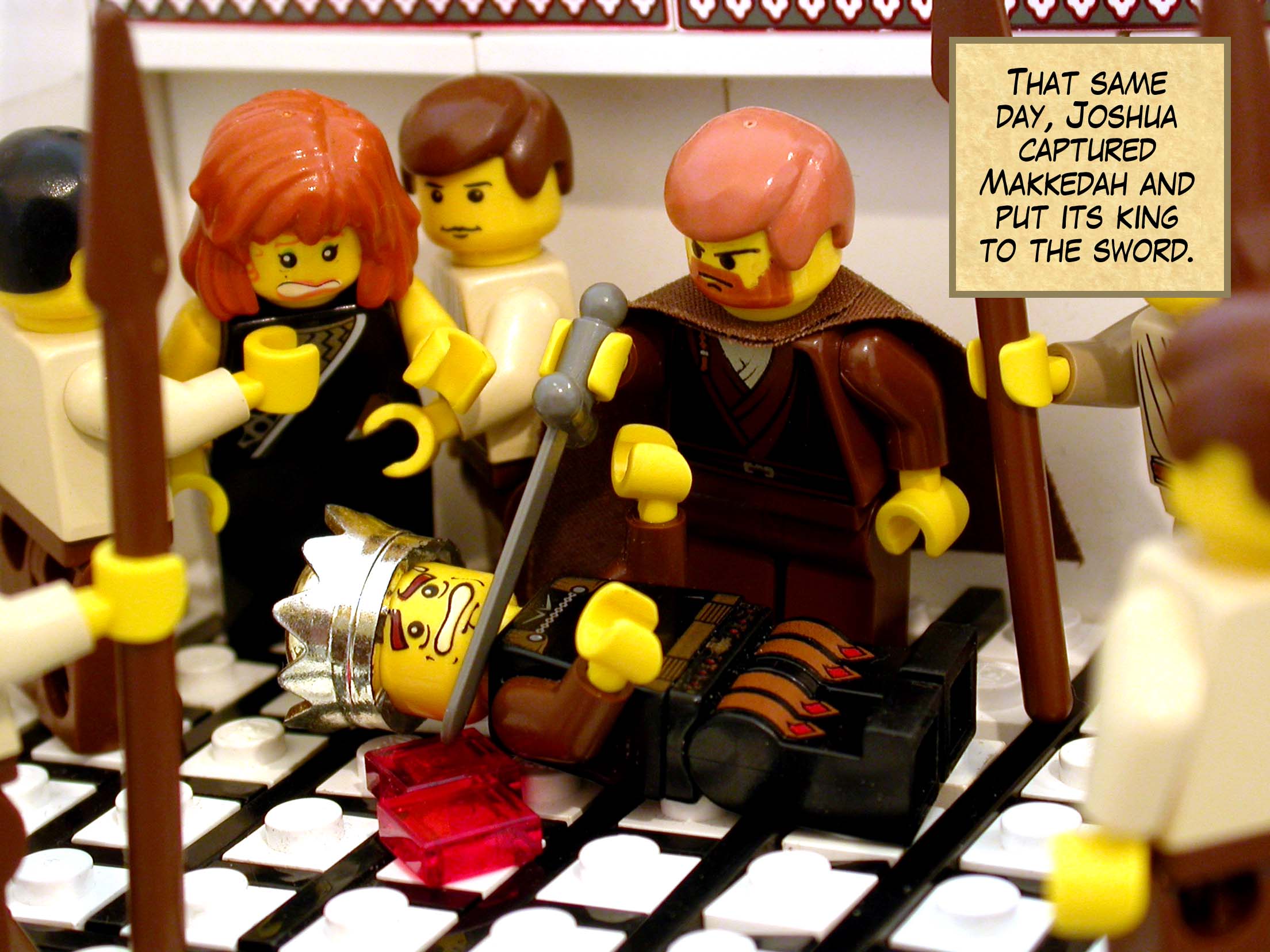 That same day, Joshua captured Makkedah and put its king to the sword.