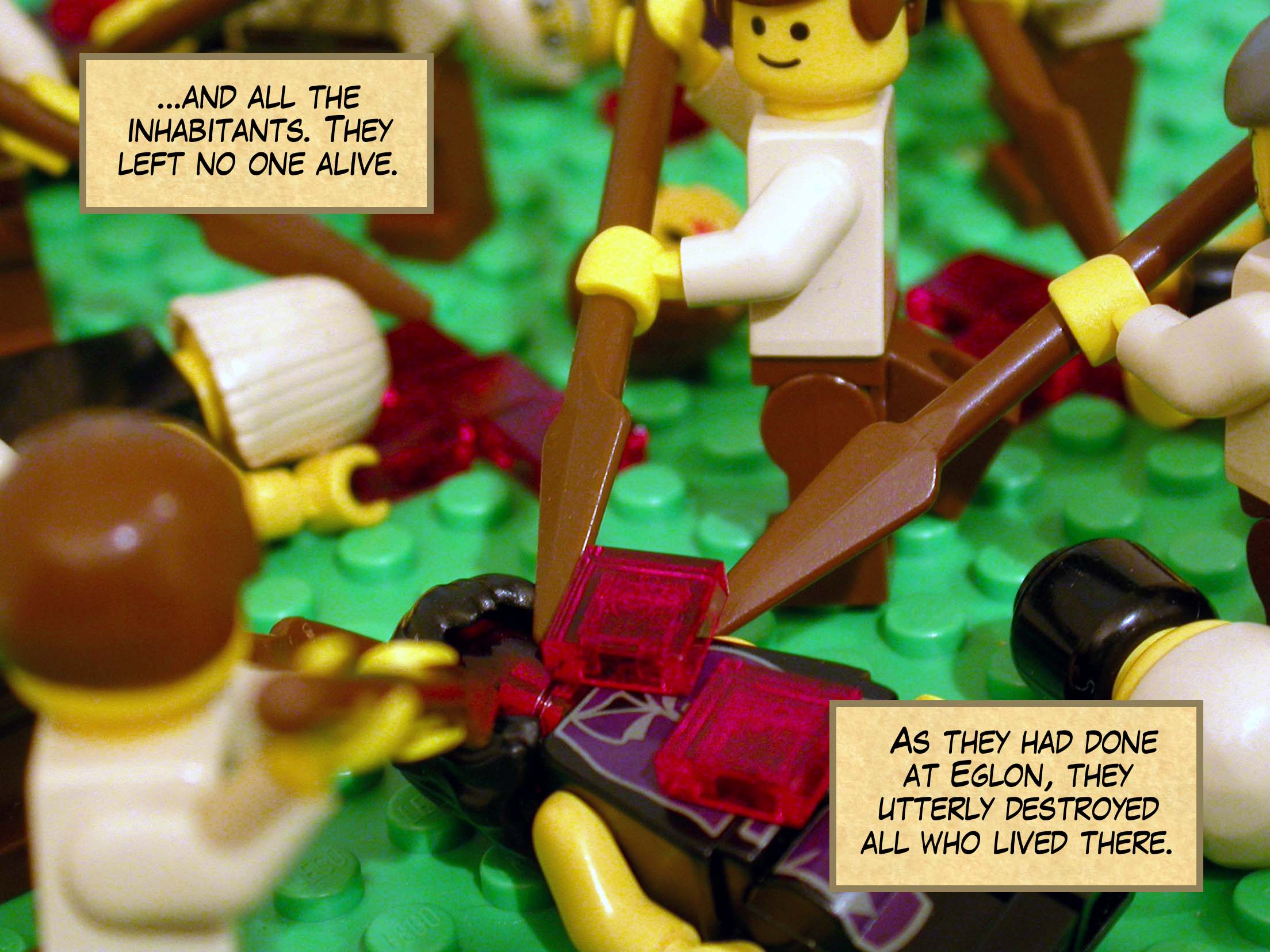 ...and all the inhabitants. They left no one alive. As they had done at Eglon, they utterly destroyed all who lived there.