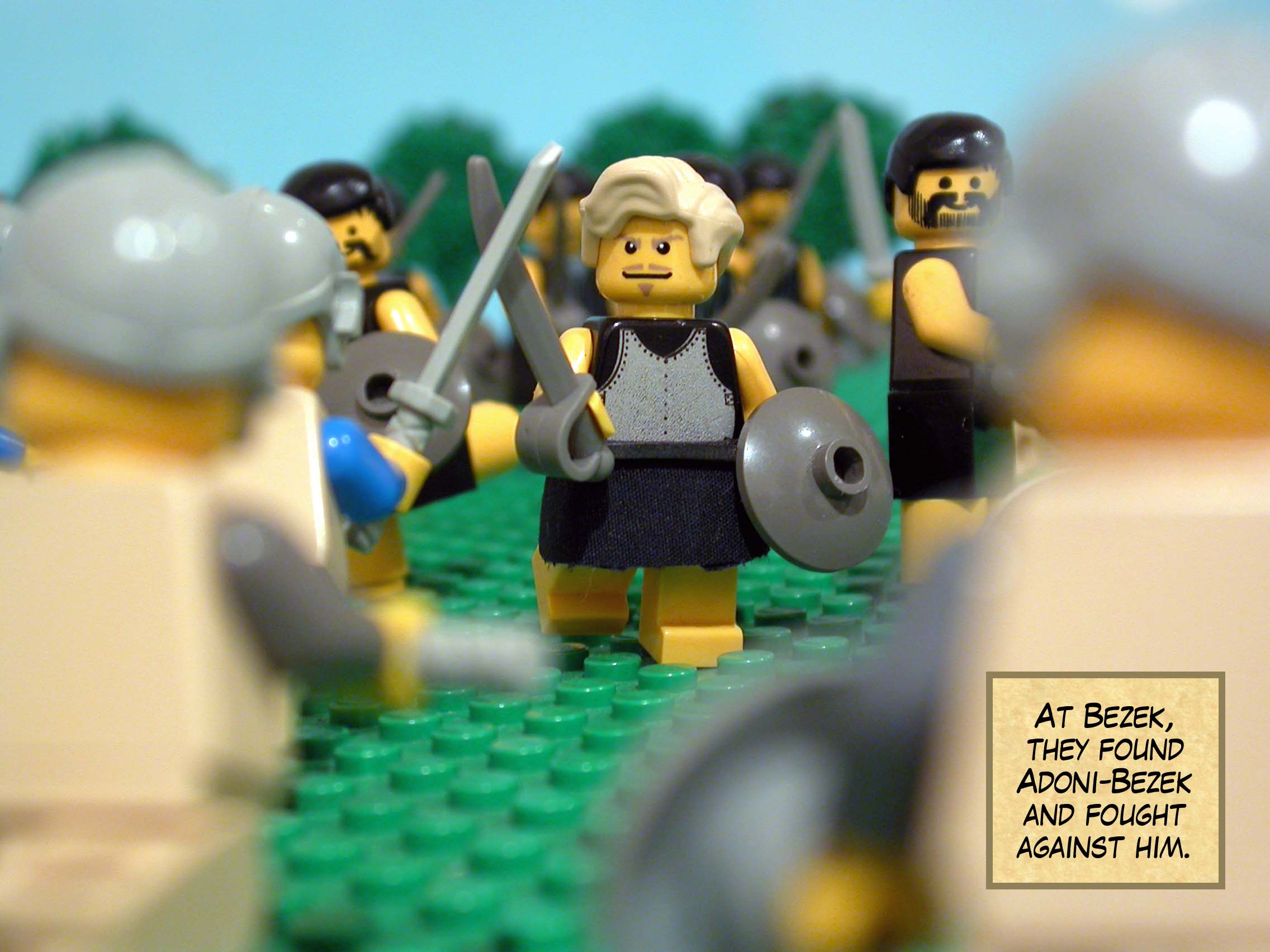 At Bezek, they found Adoni-Bezek and fought against him.