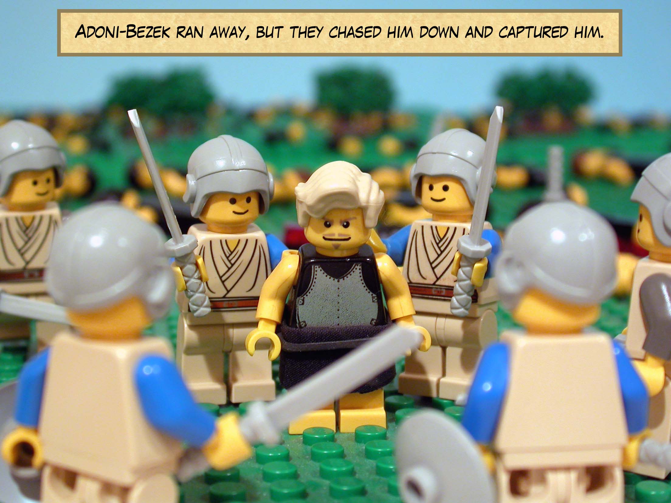 Adoni-Bezek ran away, but they chased him down and captured him.