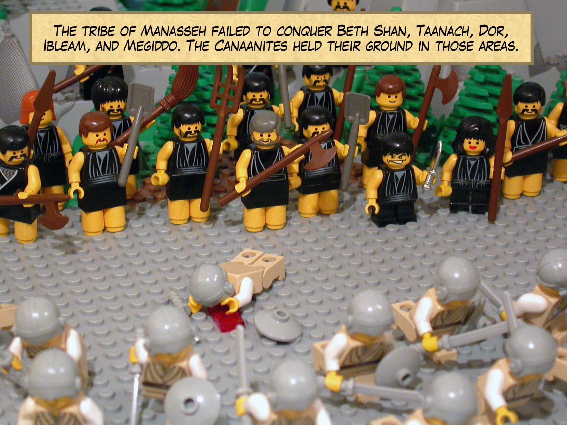 The tribe of Manasseh failed to conquer the people of Beth Shan, Taanach, Dor, Ibleam, and Megiddo, and their surrounding towns. The Canaanites held their ground in those areas.