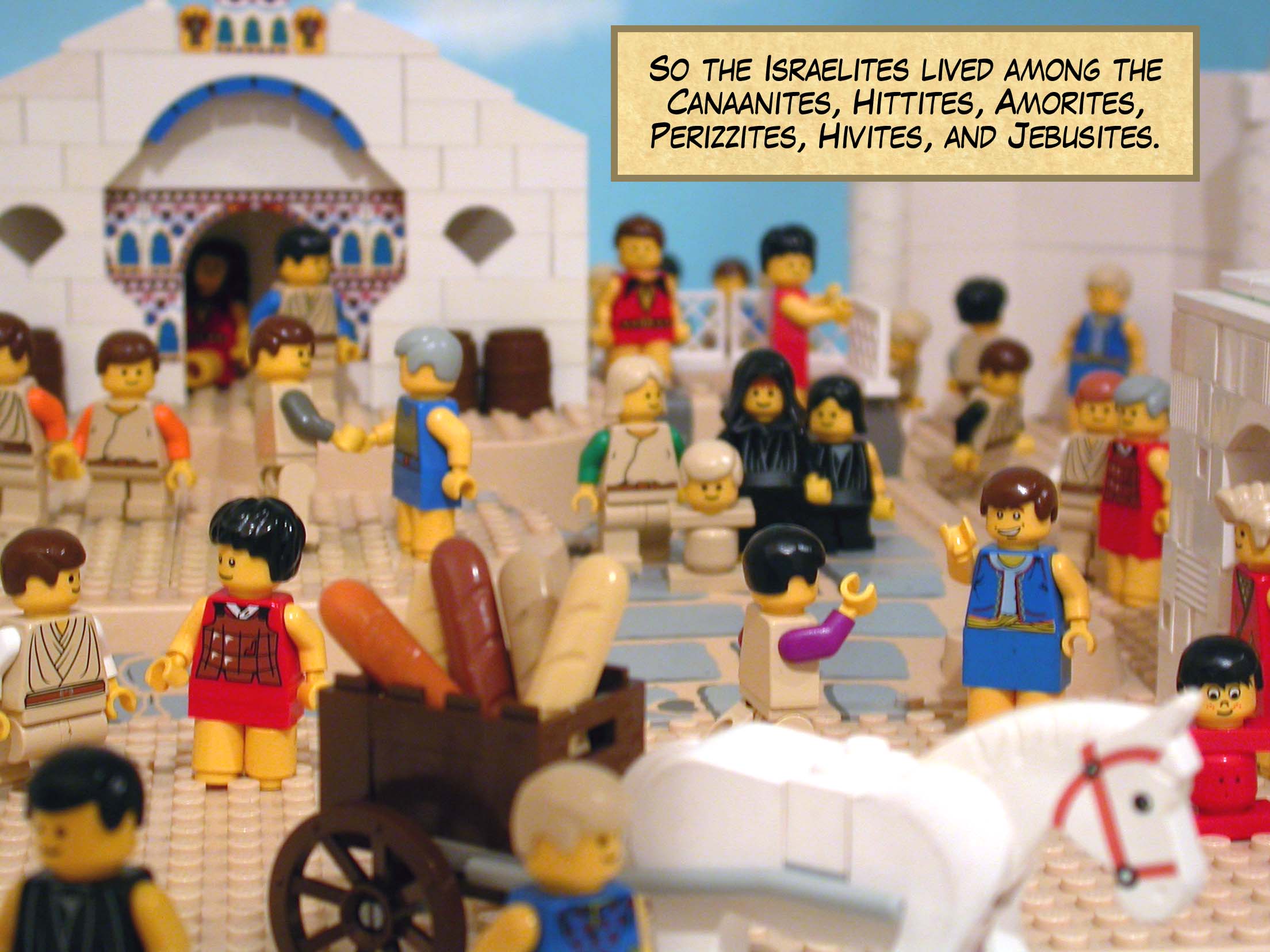 So the Israelites lived among the Canaanites, Hittites, Amorites, Perizzites, Hivites, and Jebusites.