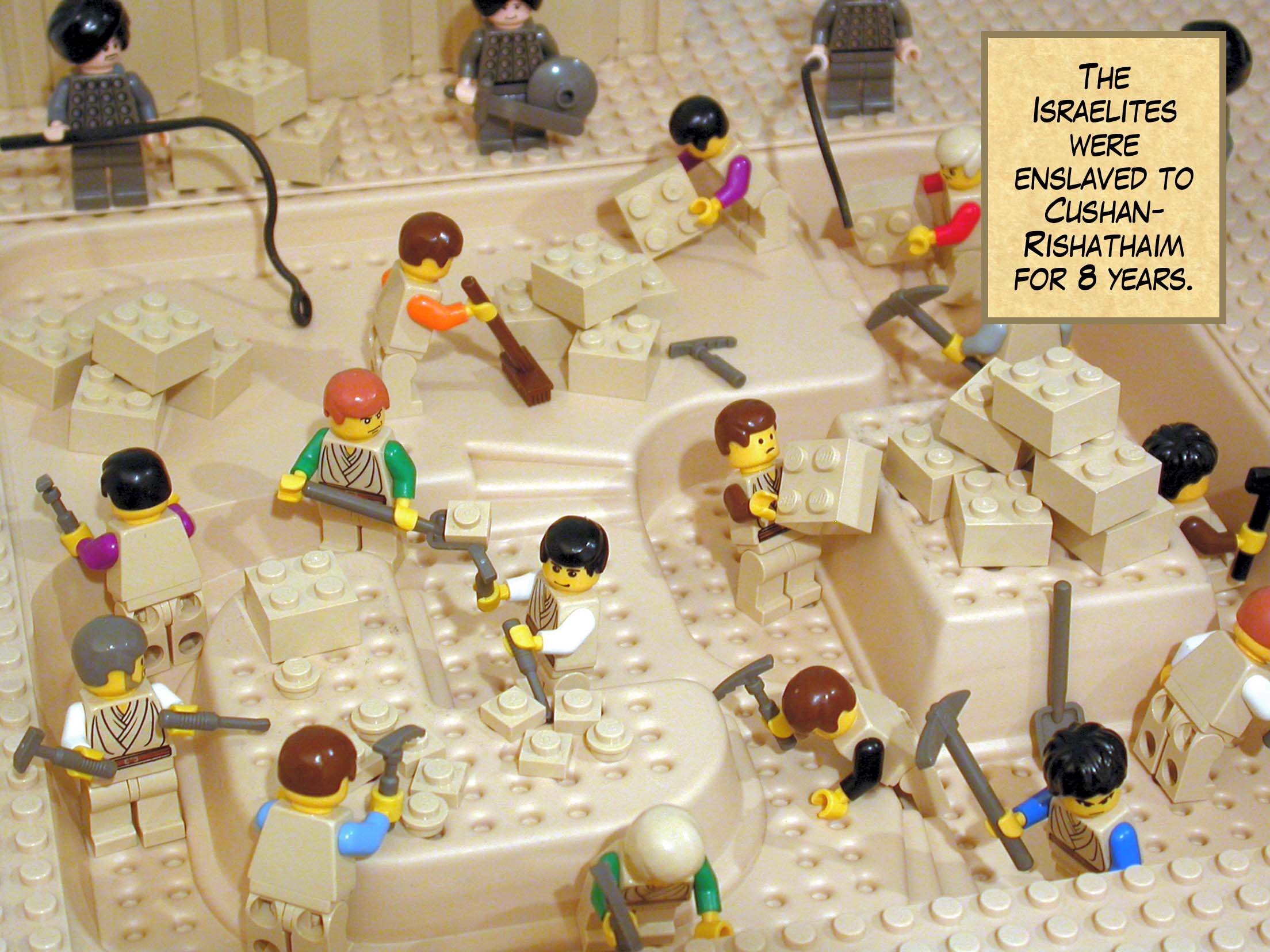 The Israelites were enslaved to Cushan-Rishathaim for eight years.