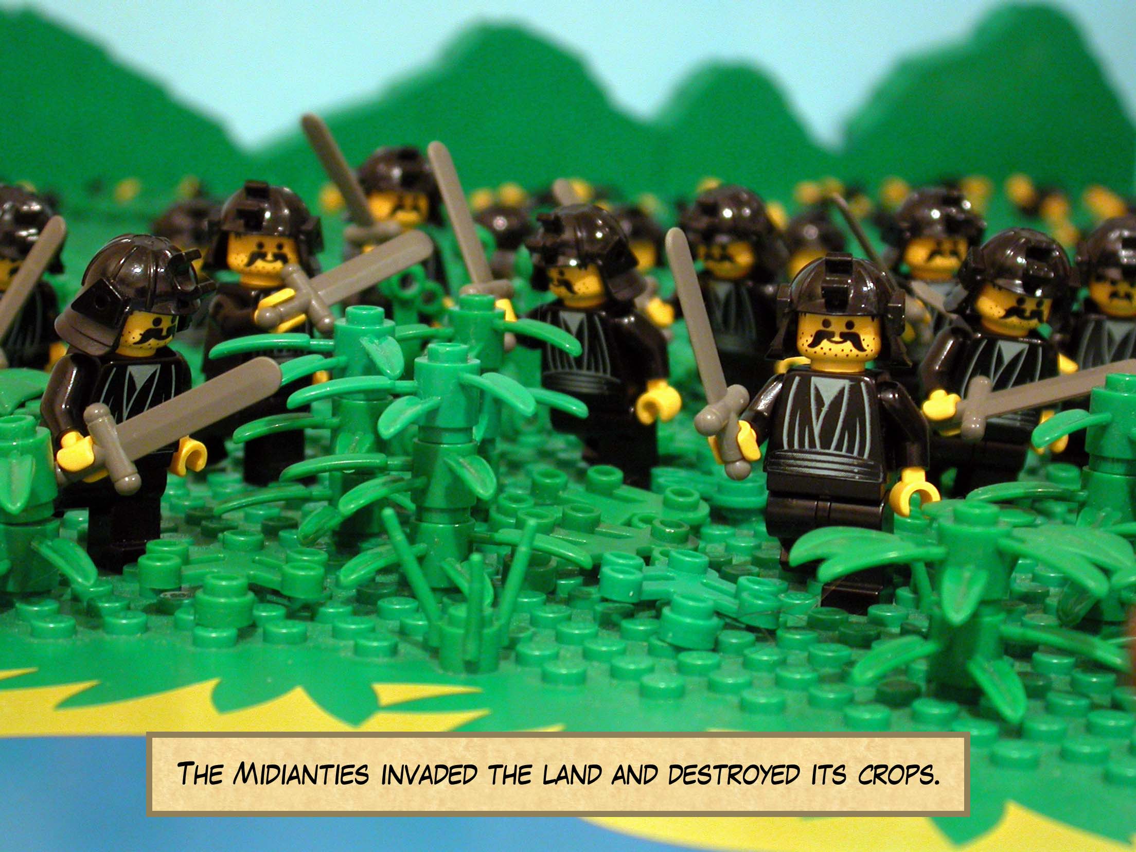 The Midianties invaded the land and destroyed its crops.