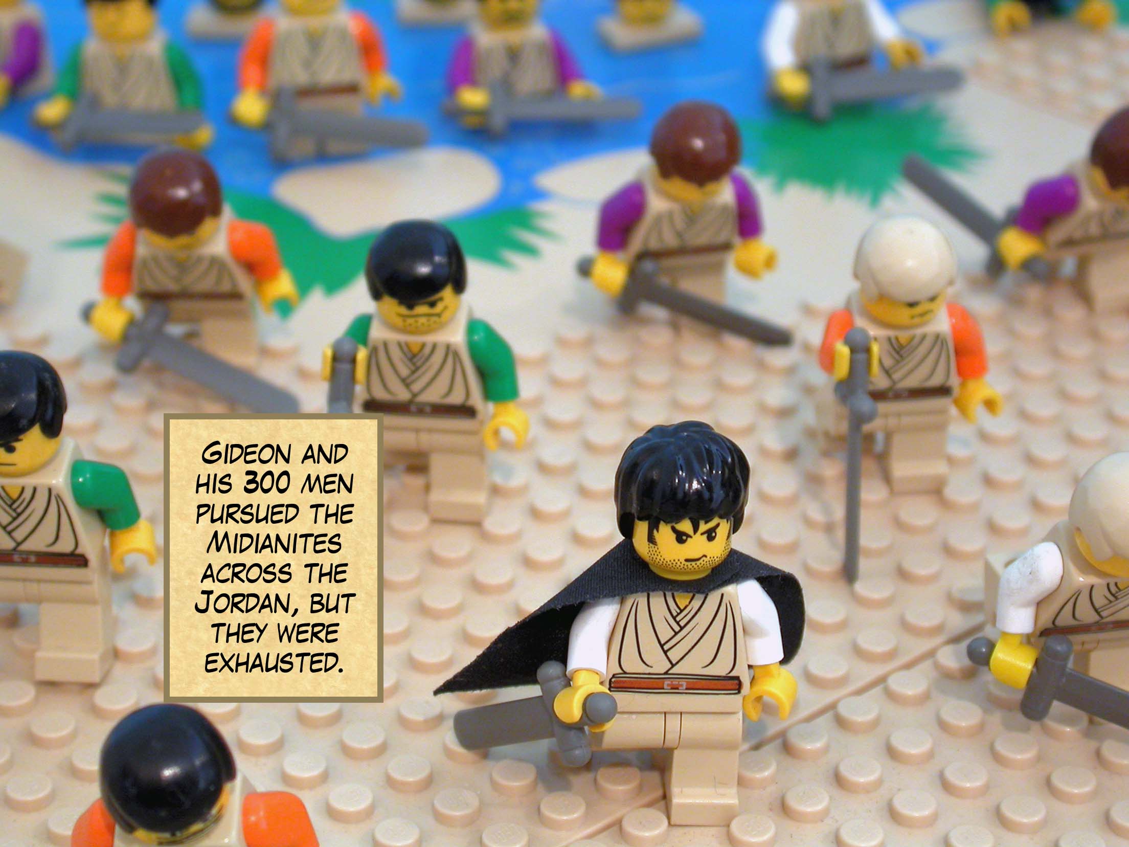 Gideon and his three hundred men pursued the Midianites across the Jordan, but they were exhausted.