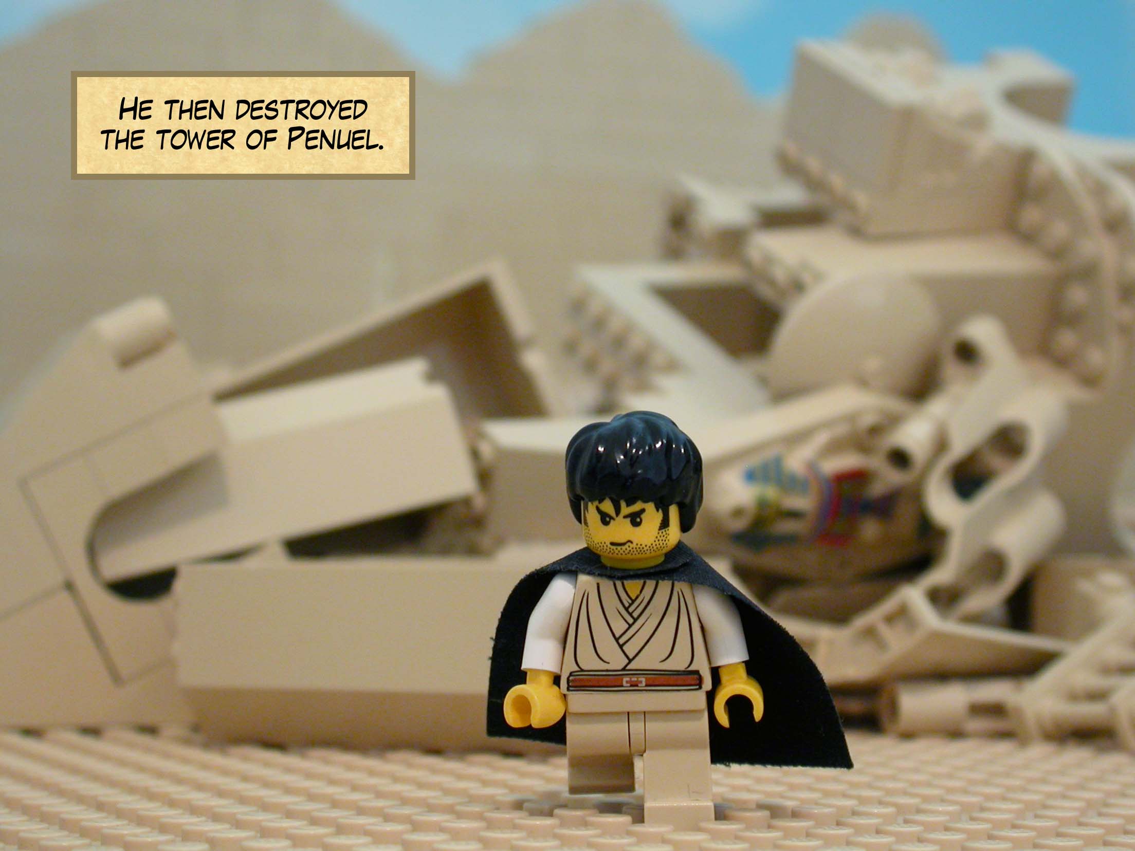 And he slaughtered the men of the town.