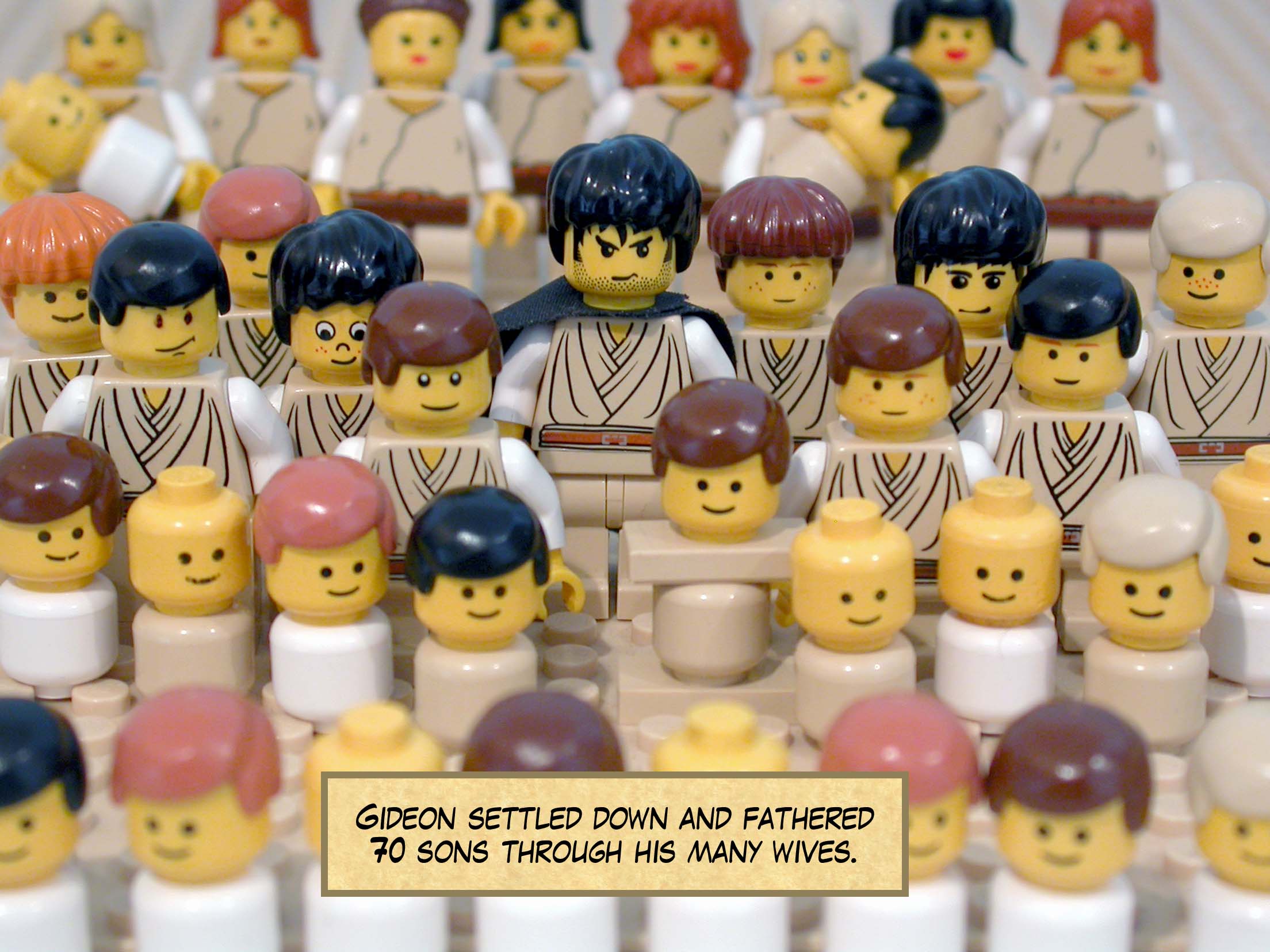 Gideon settled down and fathered seventy sons through his many wives.