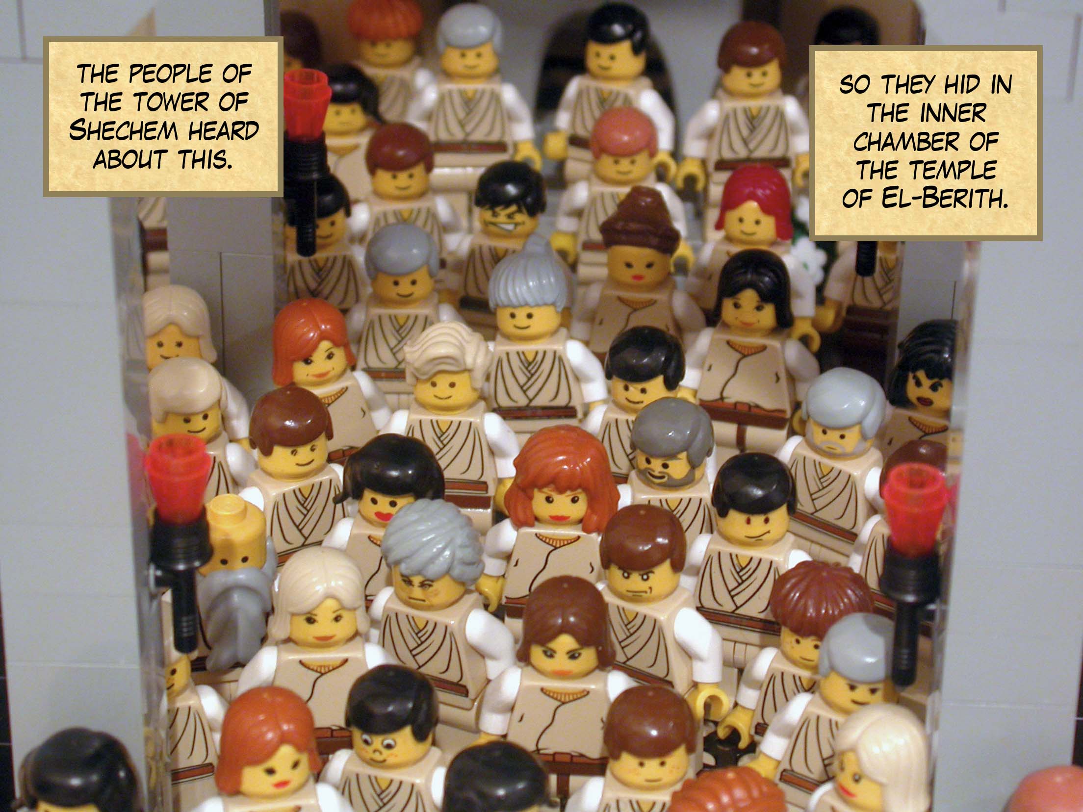 When the people of the tower of Shechem heard about this, they hid in the inner chamber of the temple of El-Berith.