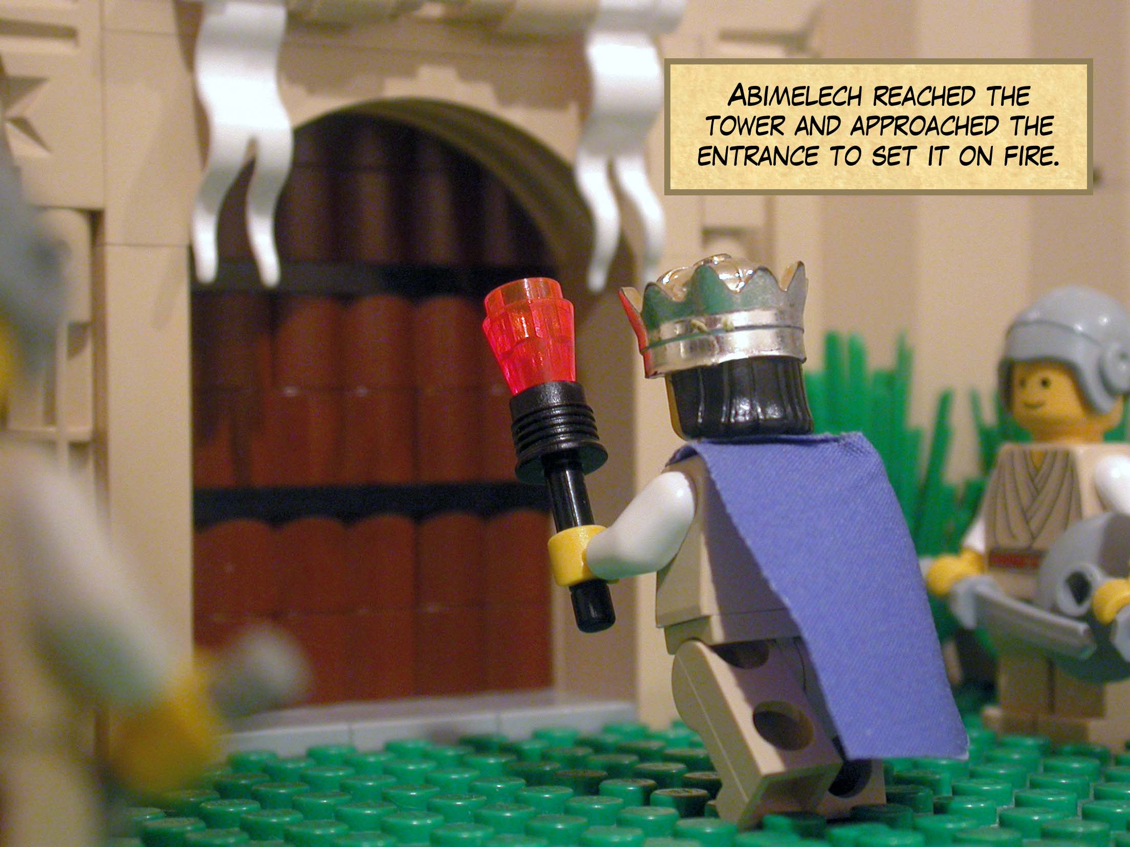 Abimelech reached the tower and approached the entrance to set it on fire.