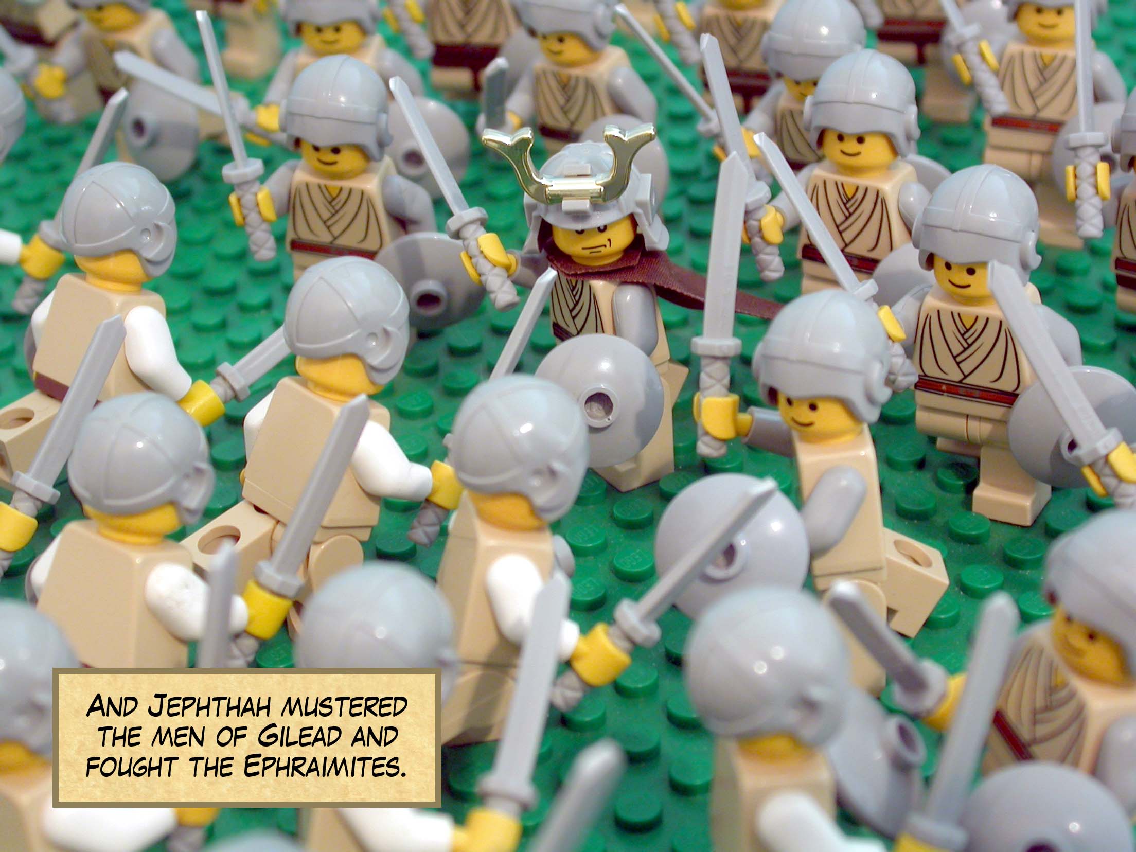 And Jephthah mustered the men of Gilead and fought the Ephraimites.