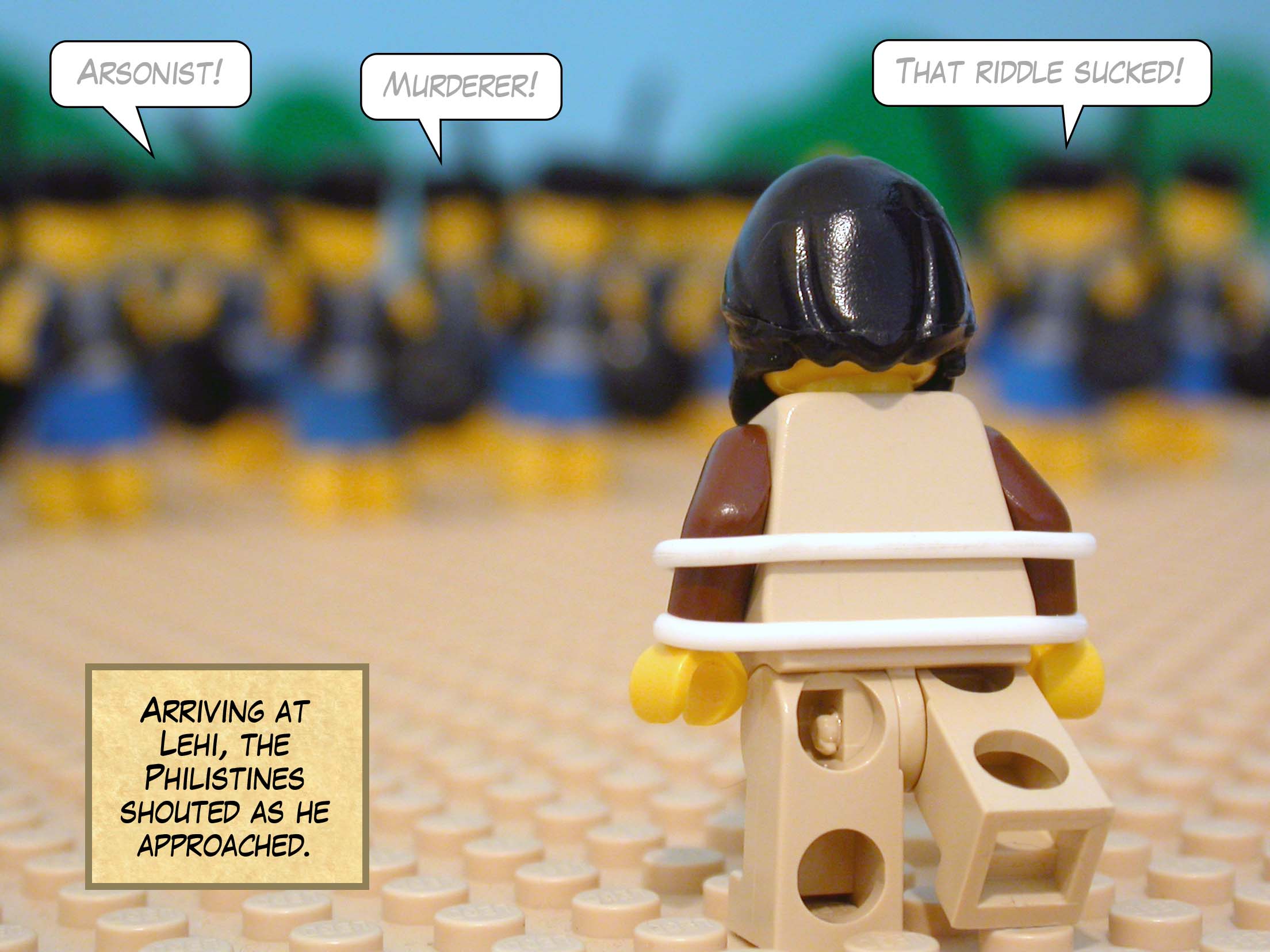 Arriving at Lehi, the Philistines shouted as he approached.