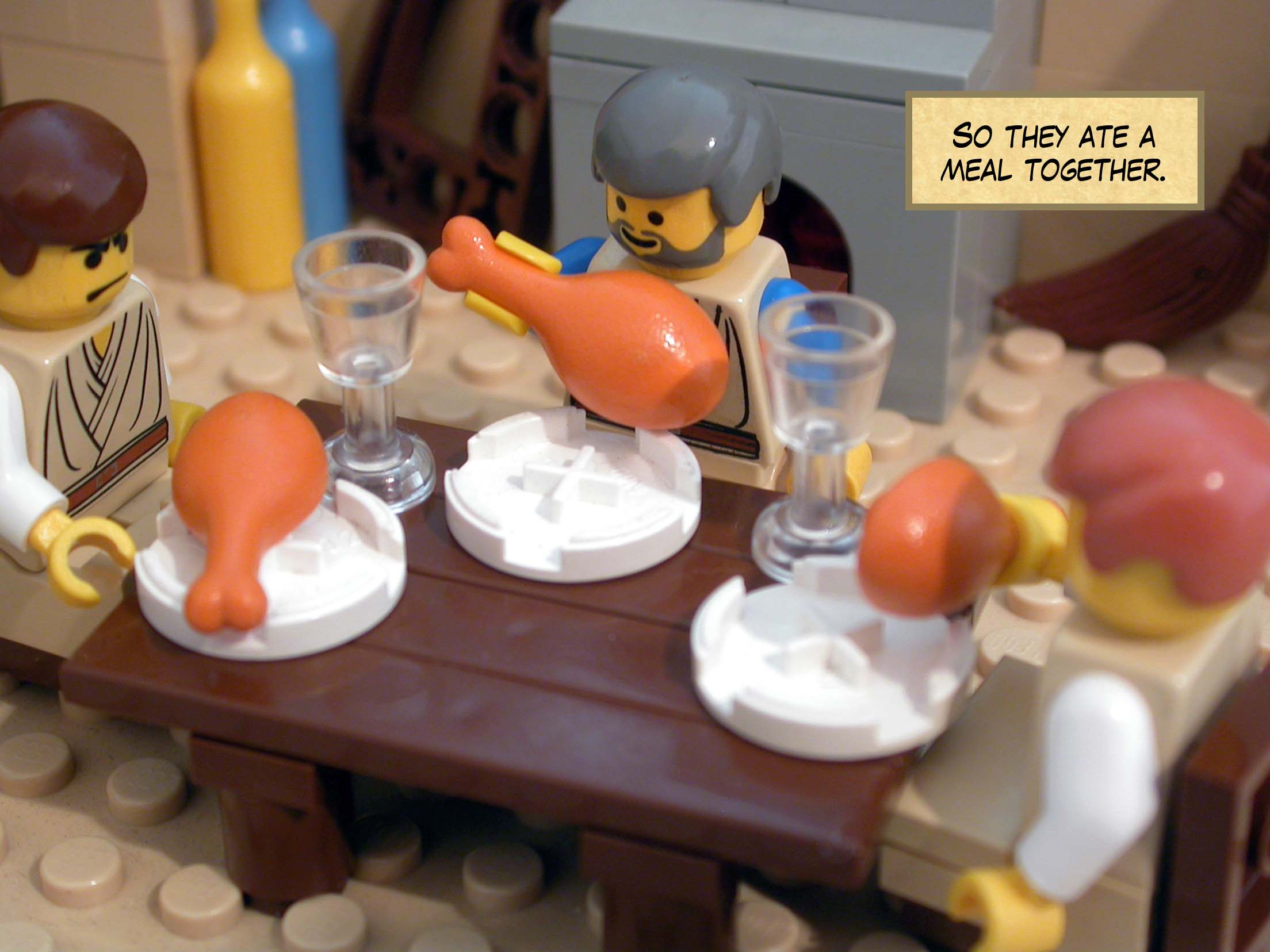 So they ate a meal together.