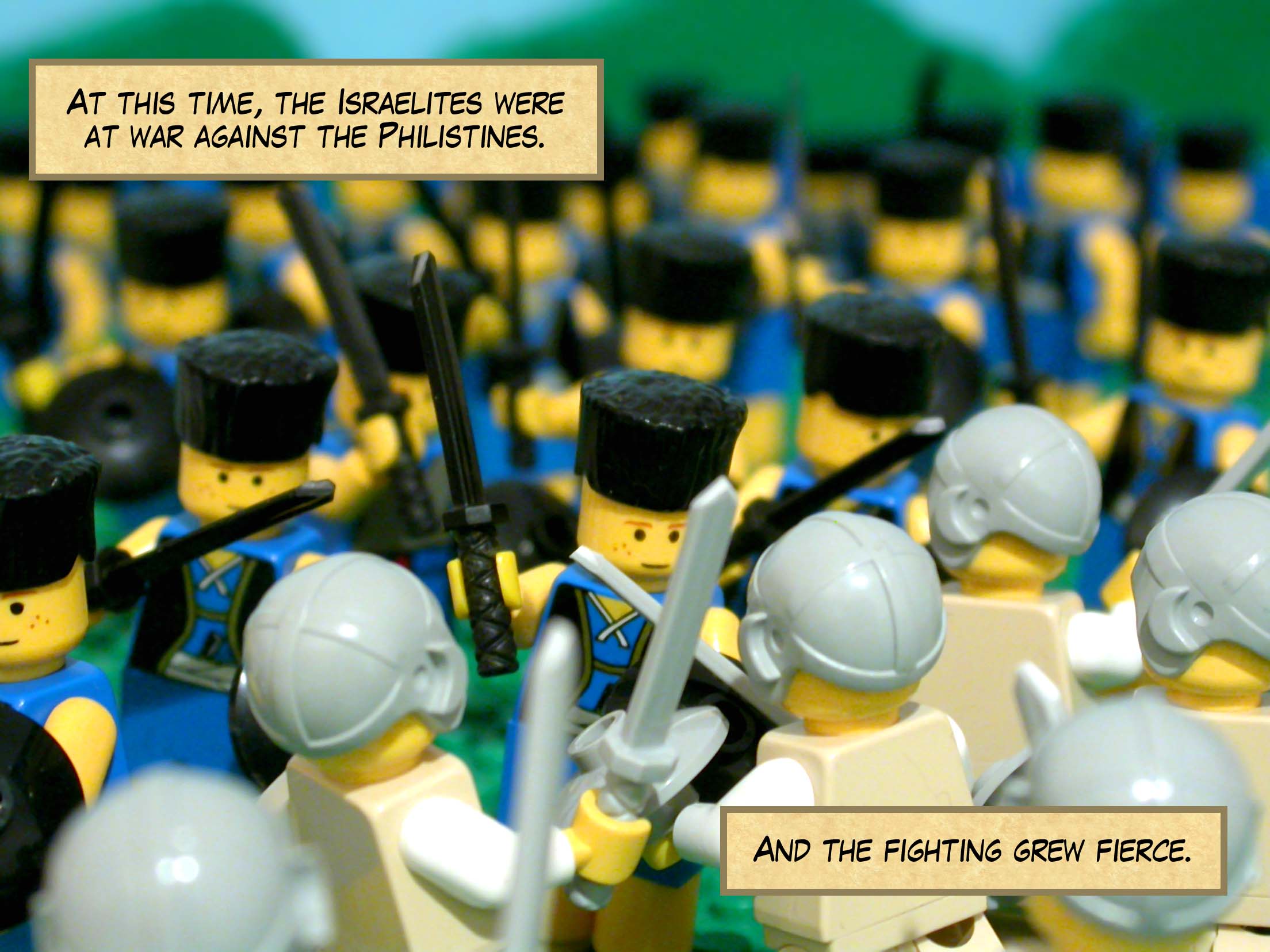 At this time, the Israelites were at war against the Philistines, and the fighting grew fierce.