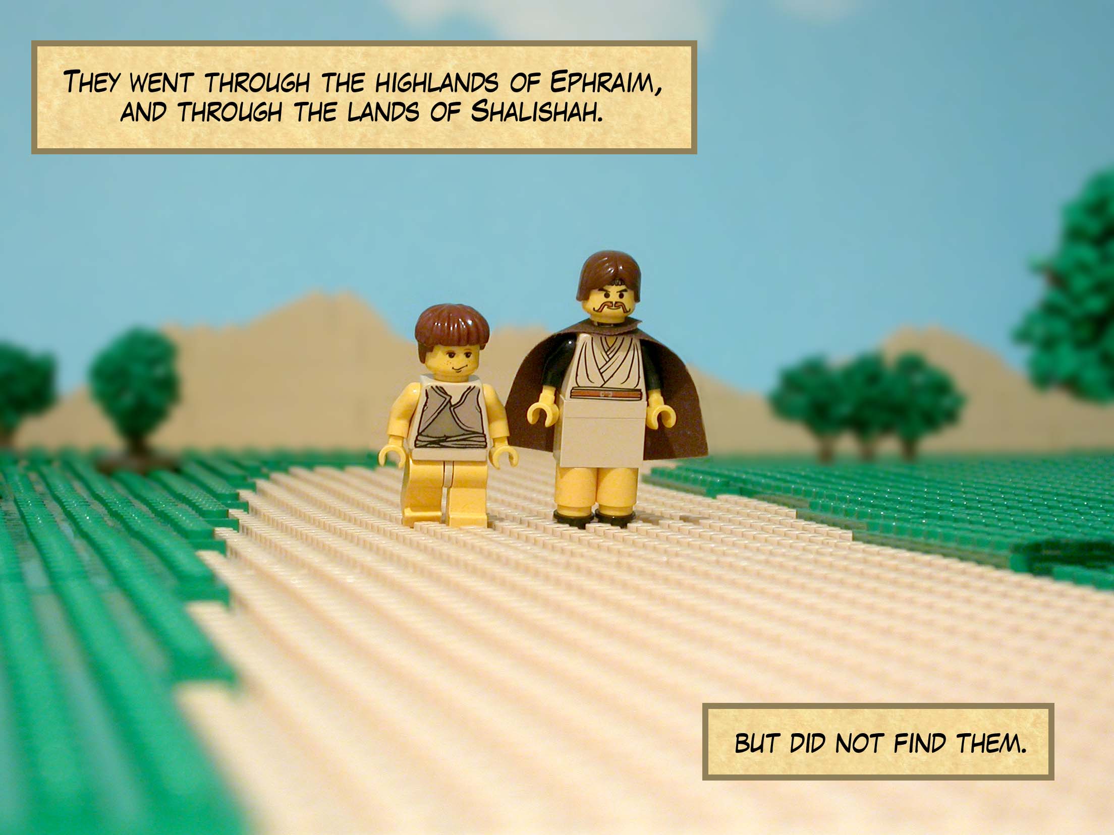 They went through the highlands of Ephraim, and through the lands of Shalishah, but did not find them.