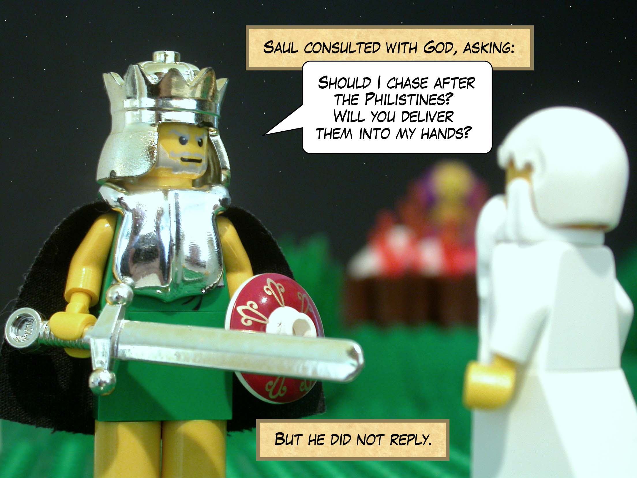 Saul consulted with God, asking, 'Should I chase after the Philistines? Will you deliver them into my hands?'