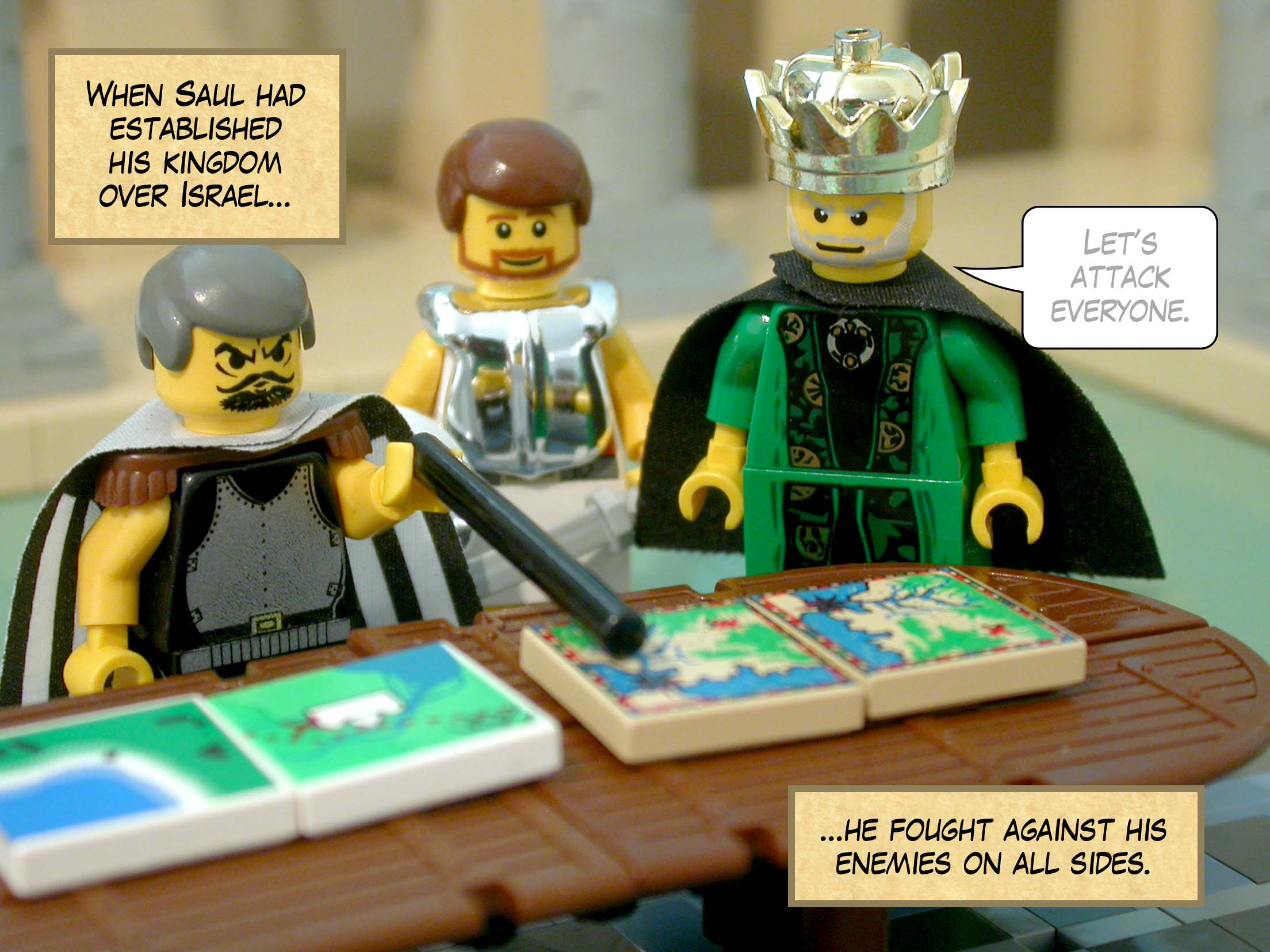 When Saul had established his kingdom over Israel, he fought against his enemies on all sides.