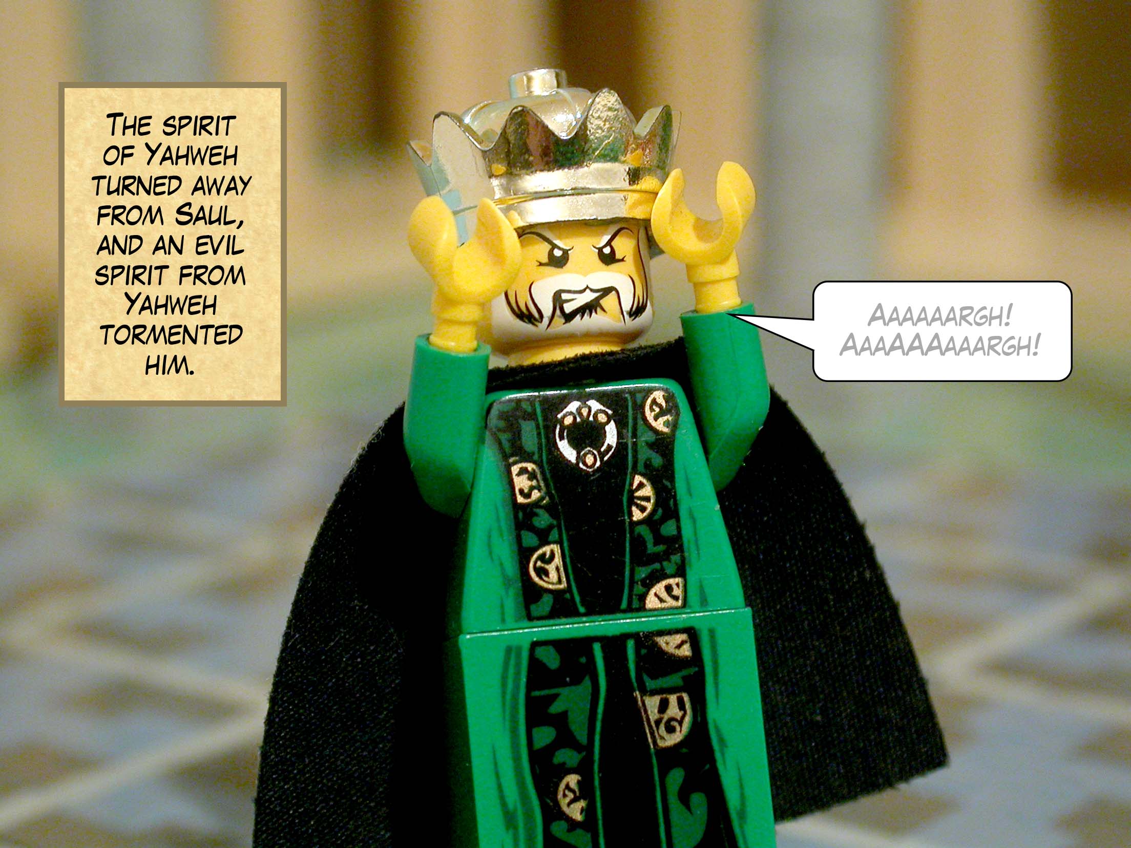 The spirit of Yahweh turned away from Saul, and an evil spirit from Yahweh tormented him.