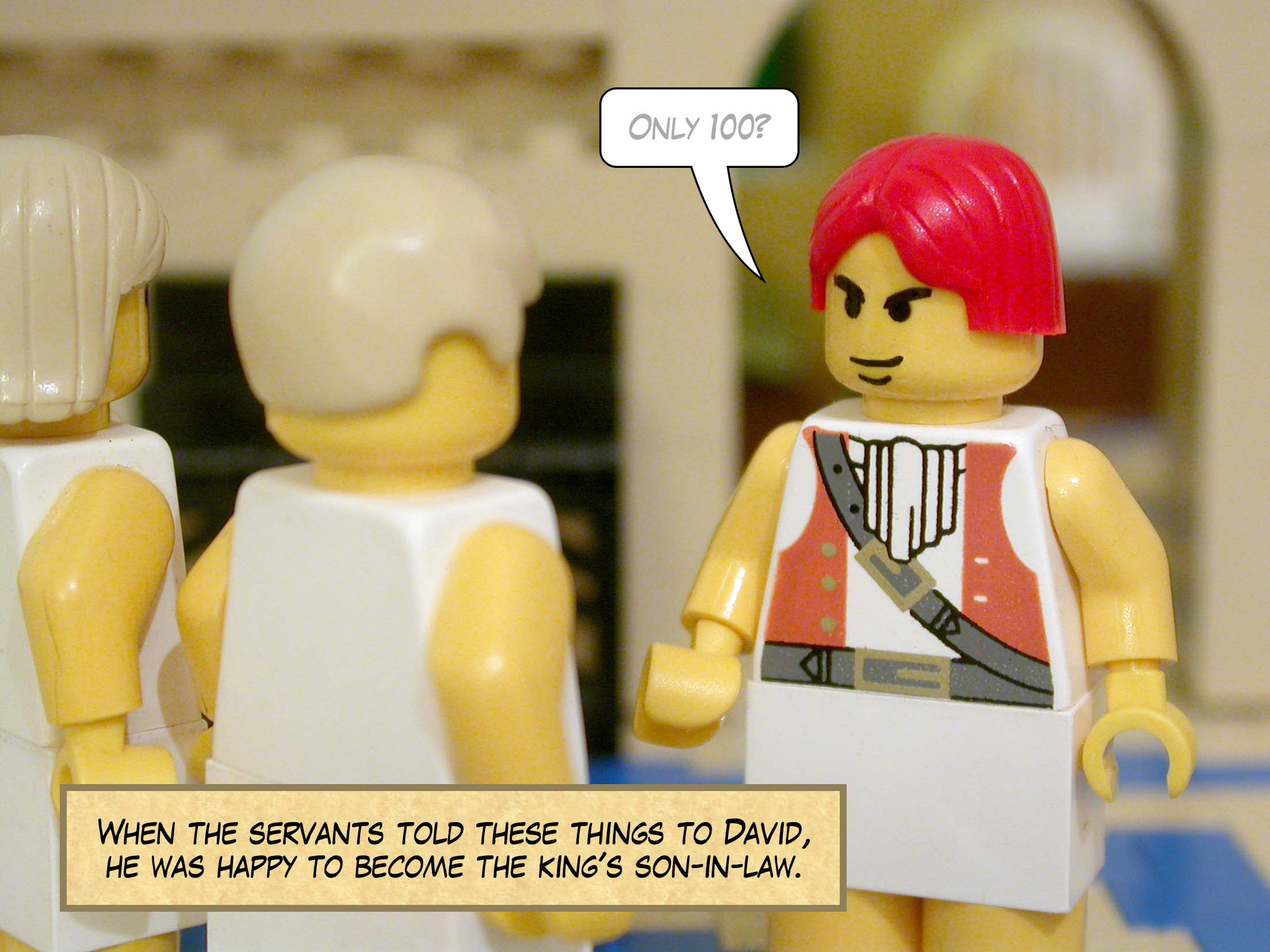 When the servants told these things to David, he was happy to become the king's son-in-law.