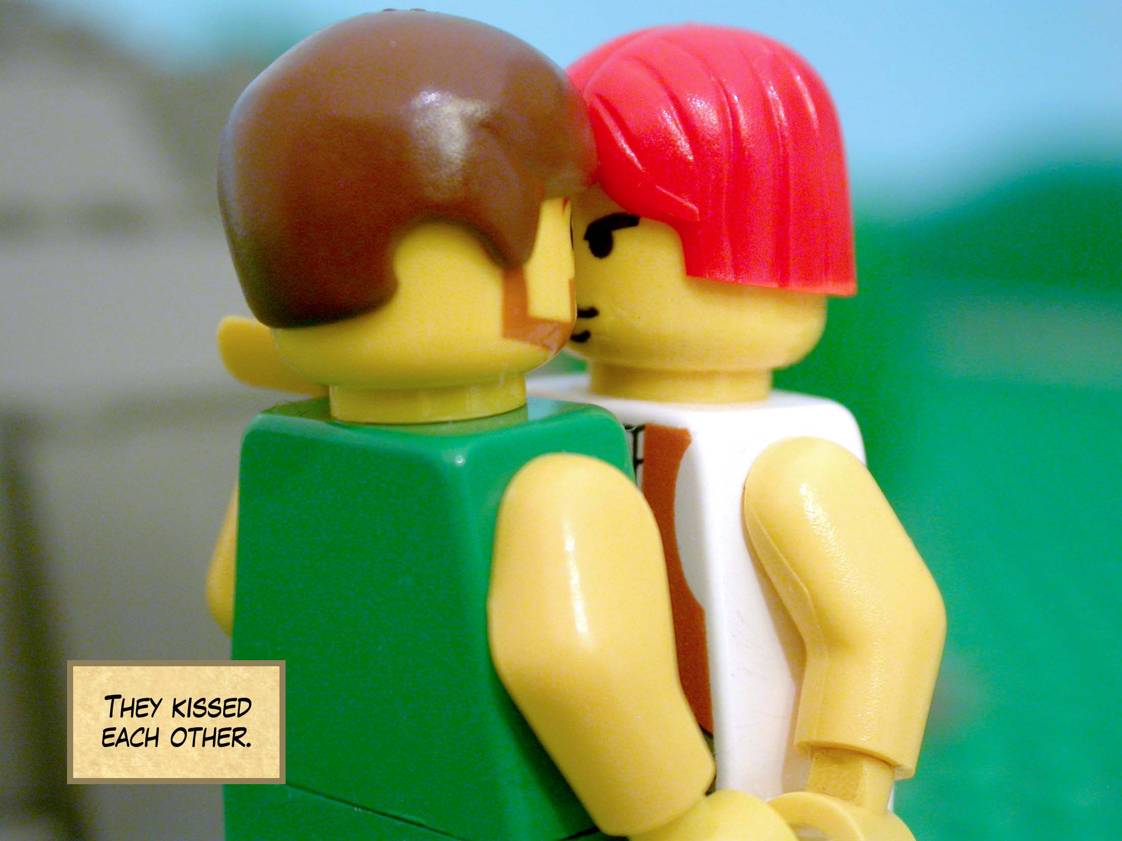 They kissed each other.