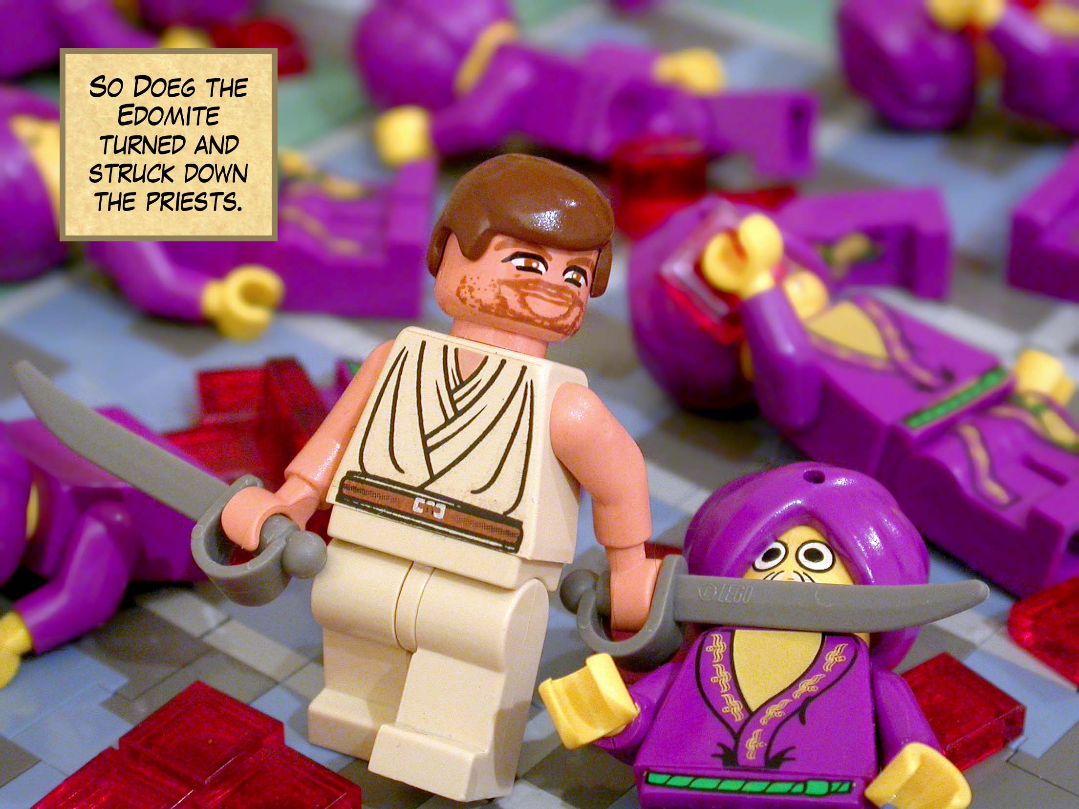 So Doeg the Edomite turned and struck down the priests.