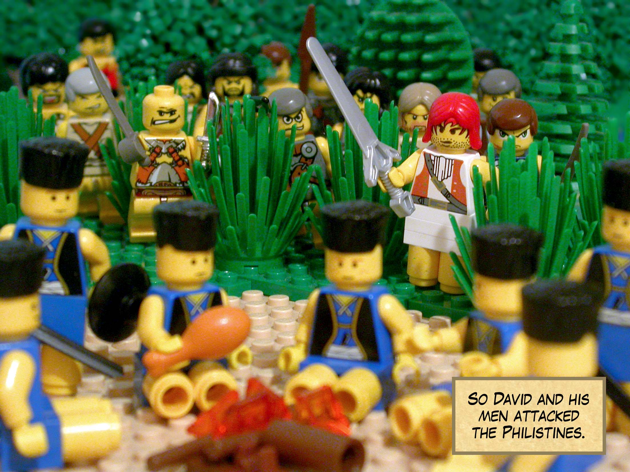 So David and his men attacked the Philistines.