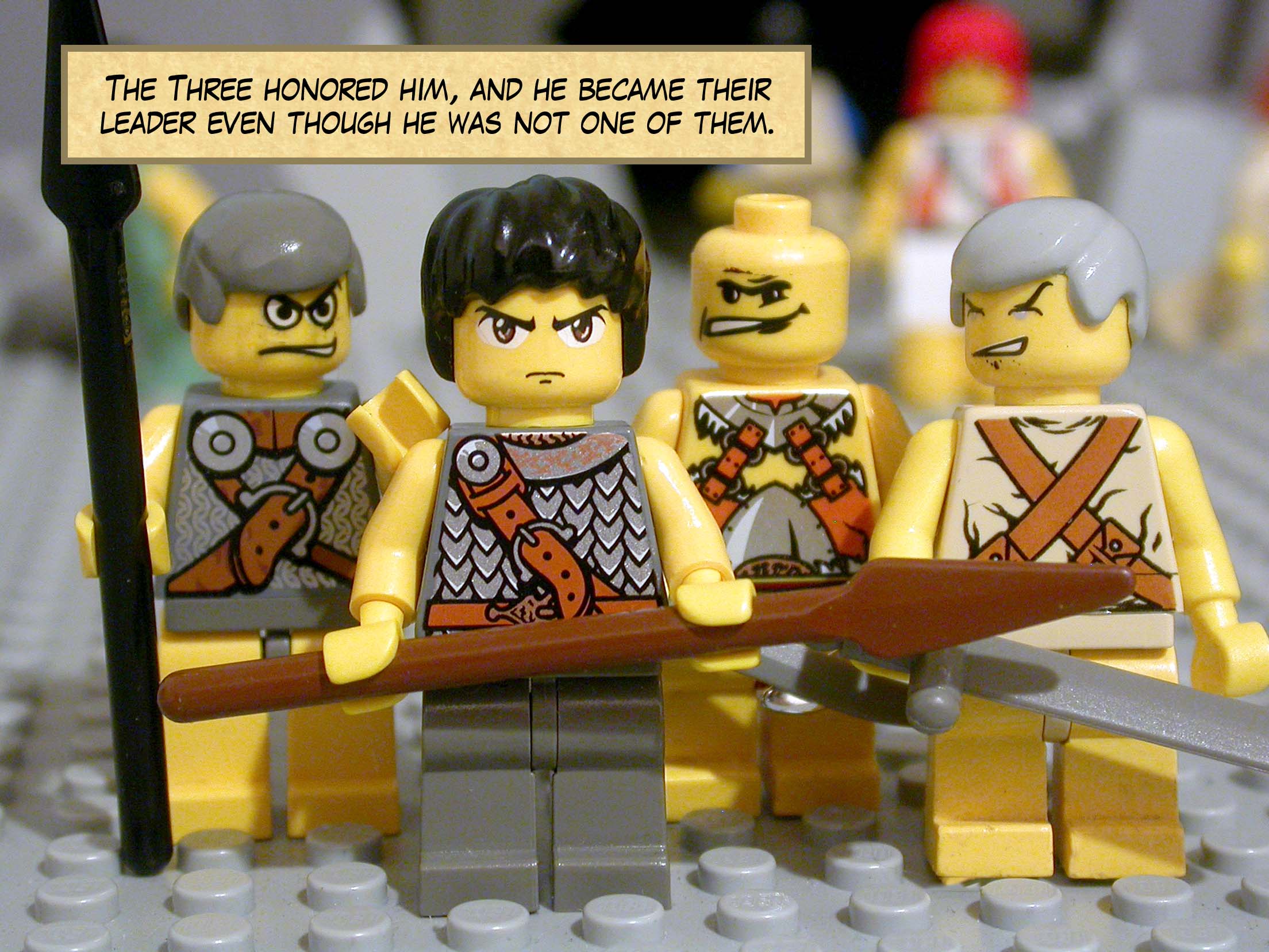 The Three honored him, and he became their leader even though he was not one of them.