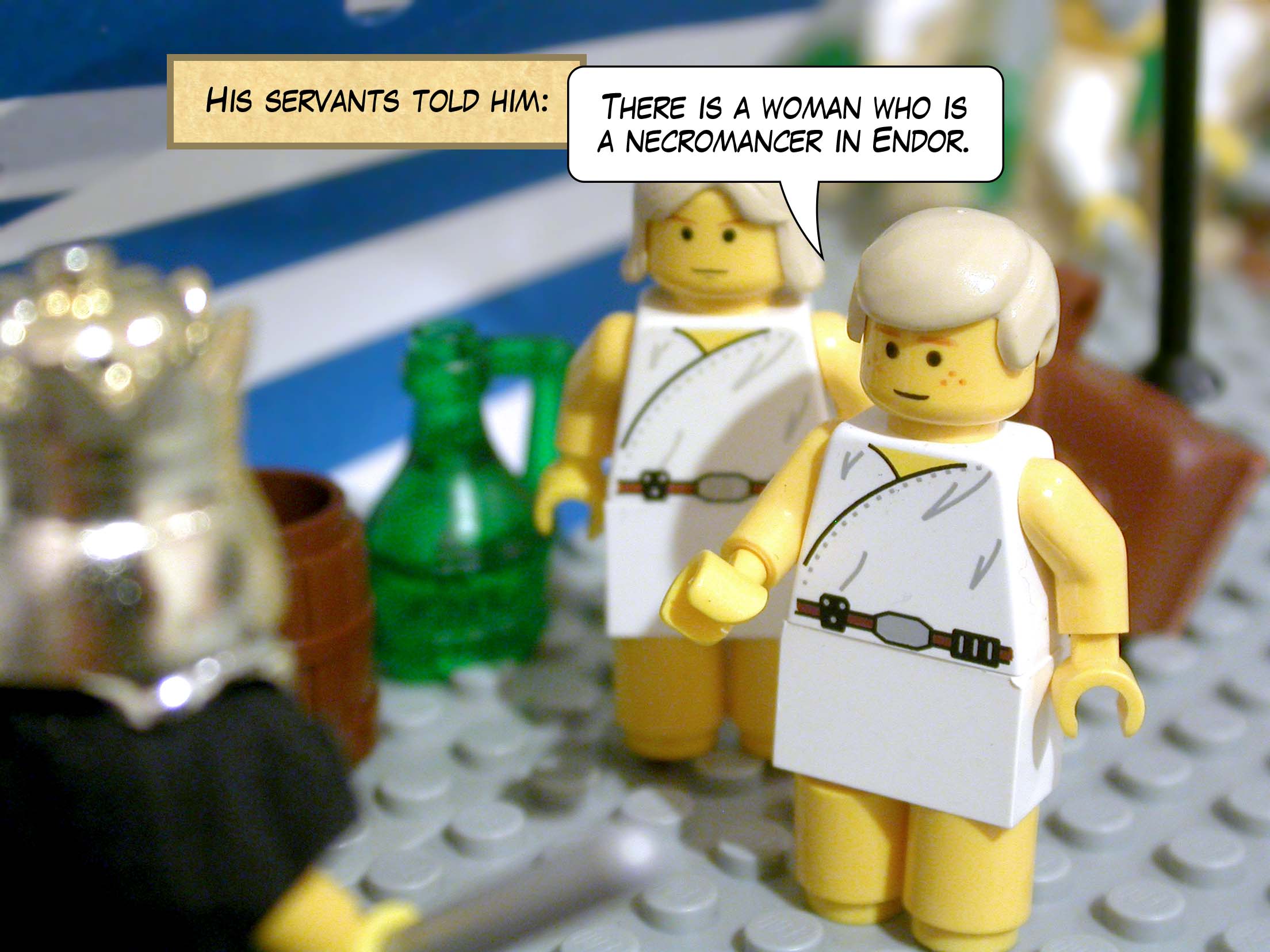 His servants told him, 'There is a woman who is a necromancer in Endor.'