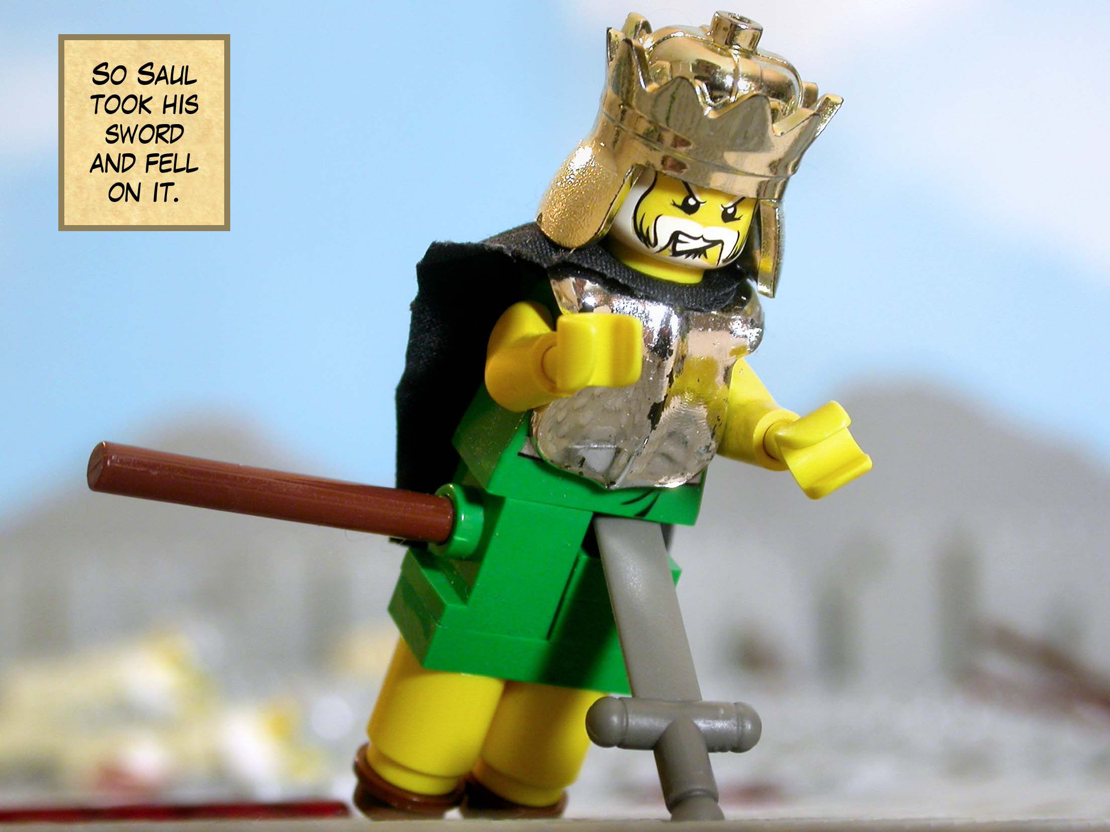 So Saul took his sword and fell on it.