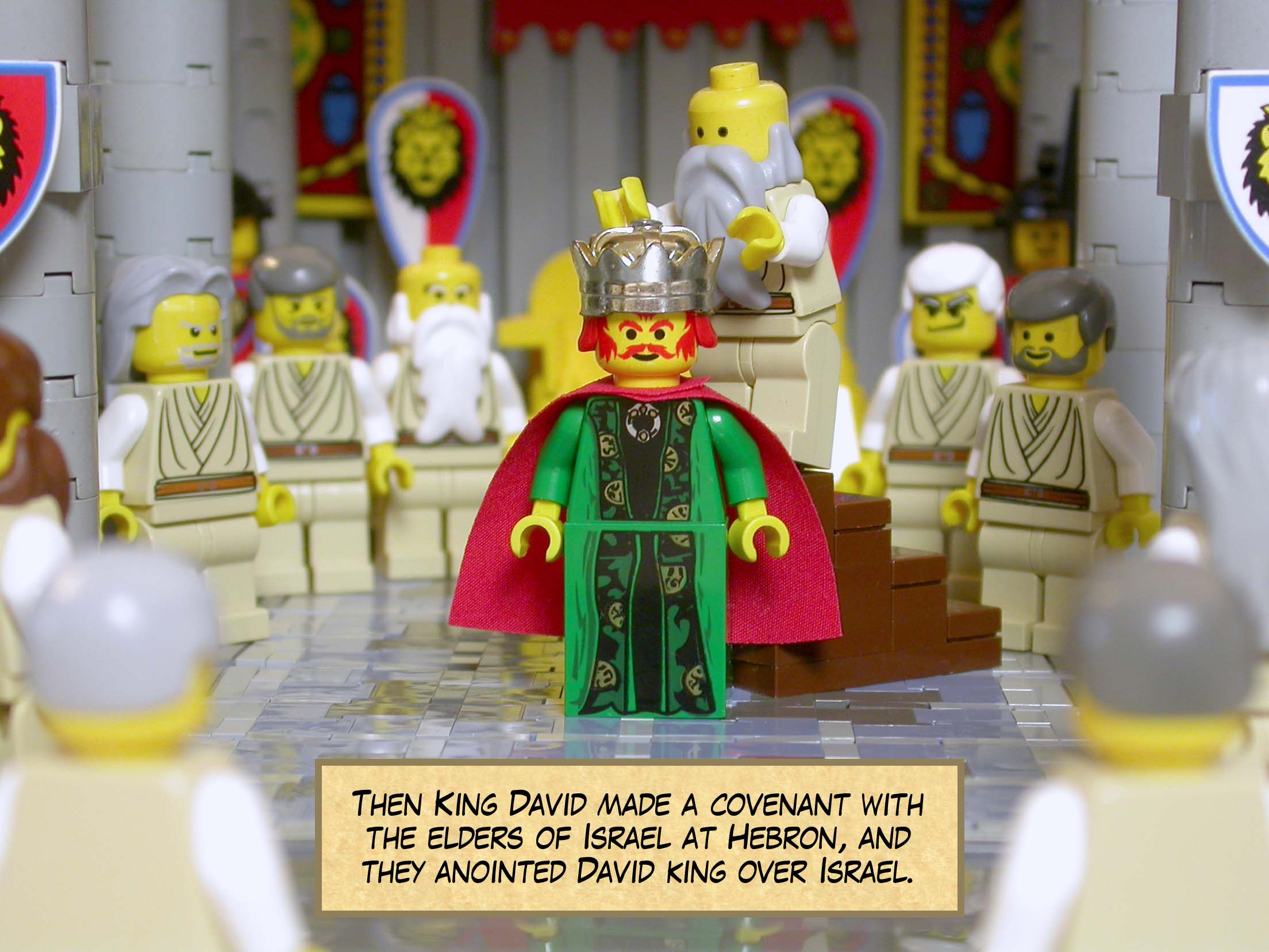 Then King David made a covenant with the elders of Israel at Hebron, and they anointed David king over Israel.