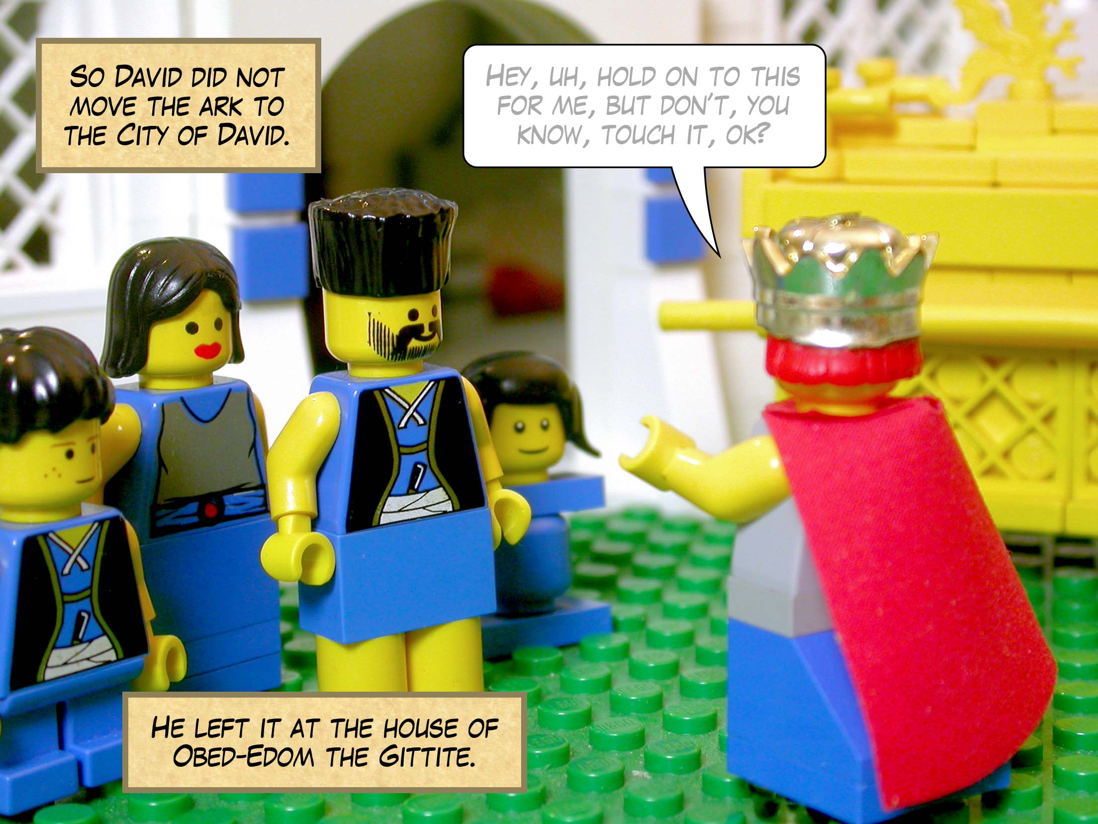 So David did not move the ark to the City of David. He left it at the house of Obed-Edom the Gittite.