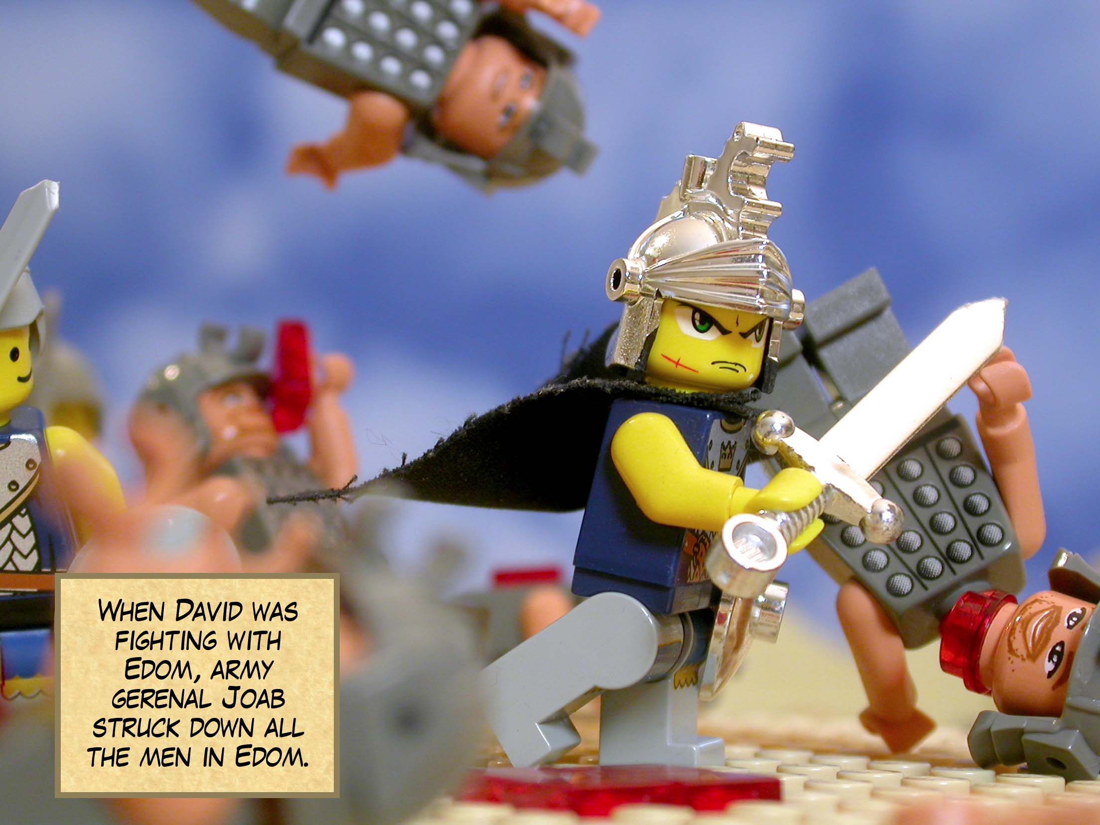 When David was fighting with Edom, the commanding general of the army Joab struck down all the men in Edom.