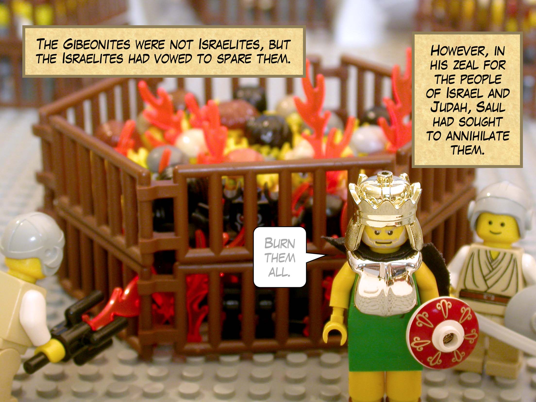 The Gibeonites were not Israelites, but the Israelites had vowed to spare them. However, in his zeal for the people of Israel and Judah, Saul had sought to annihilate them.