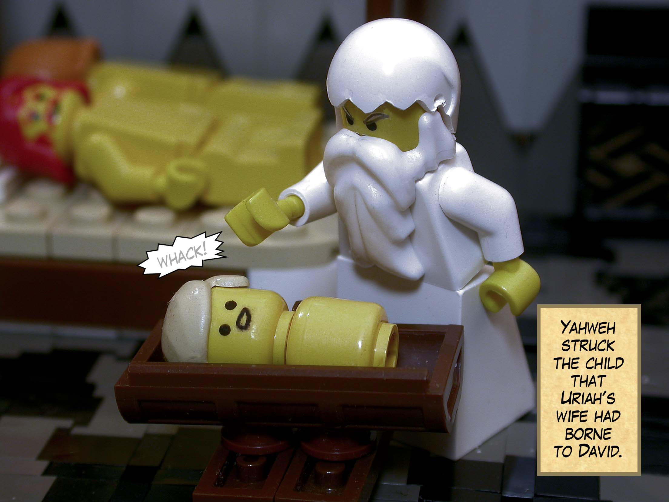 Yahweh struck the child that Uriah's wife had borne to David.