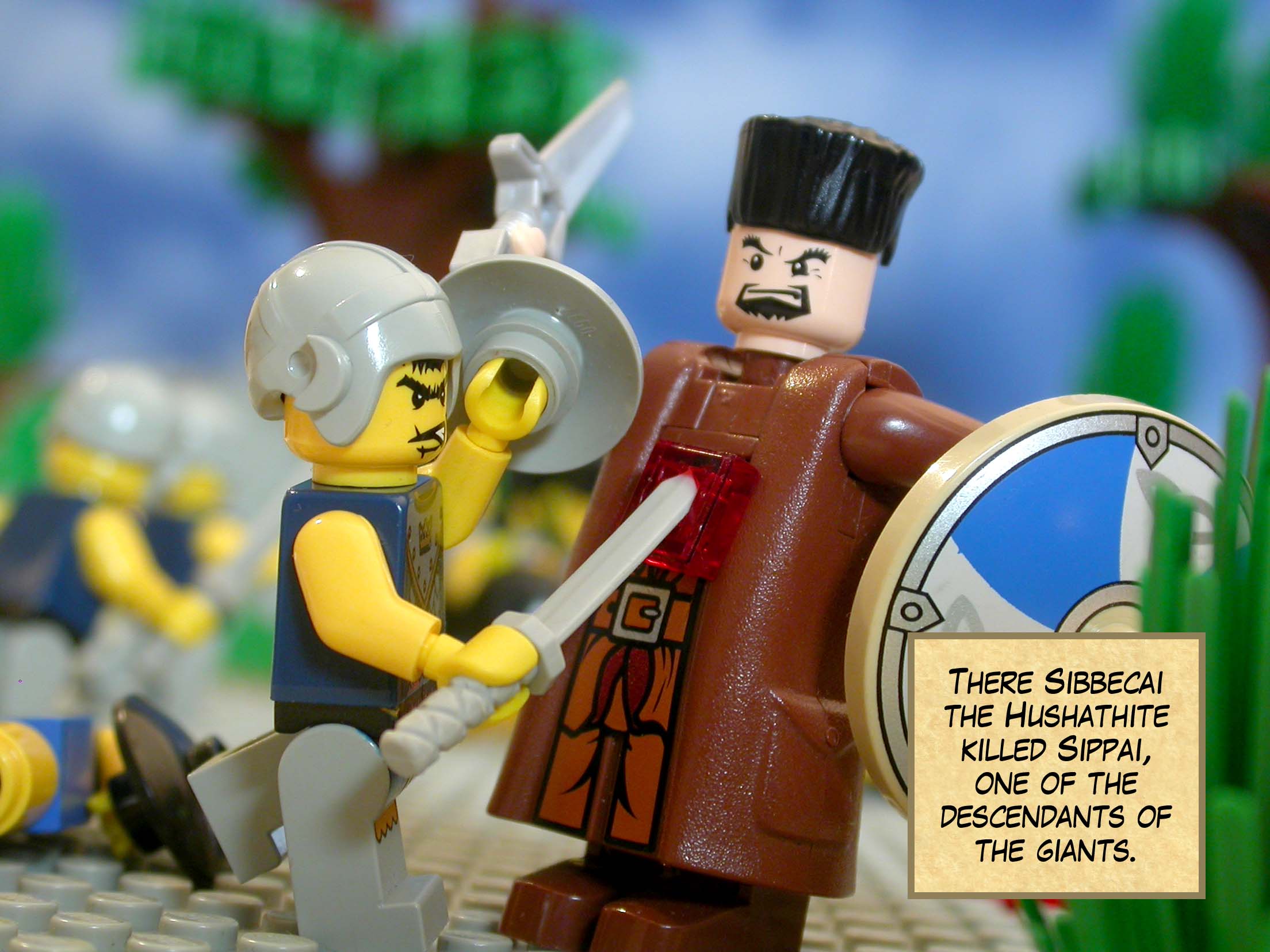 There Sibbecai the Hushathite killed Sippai, one of the descendants of the giants.